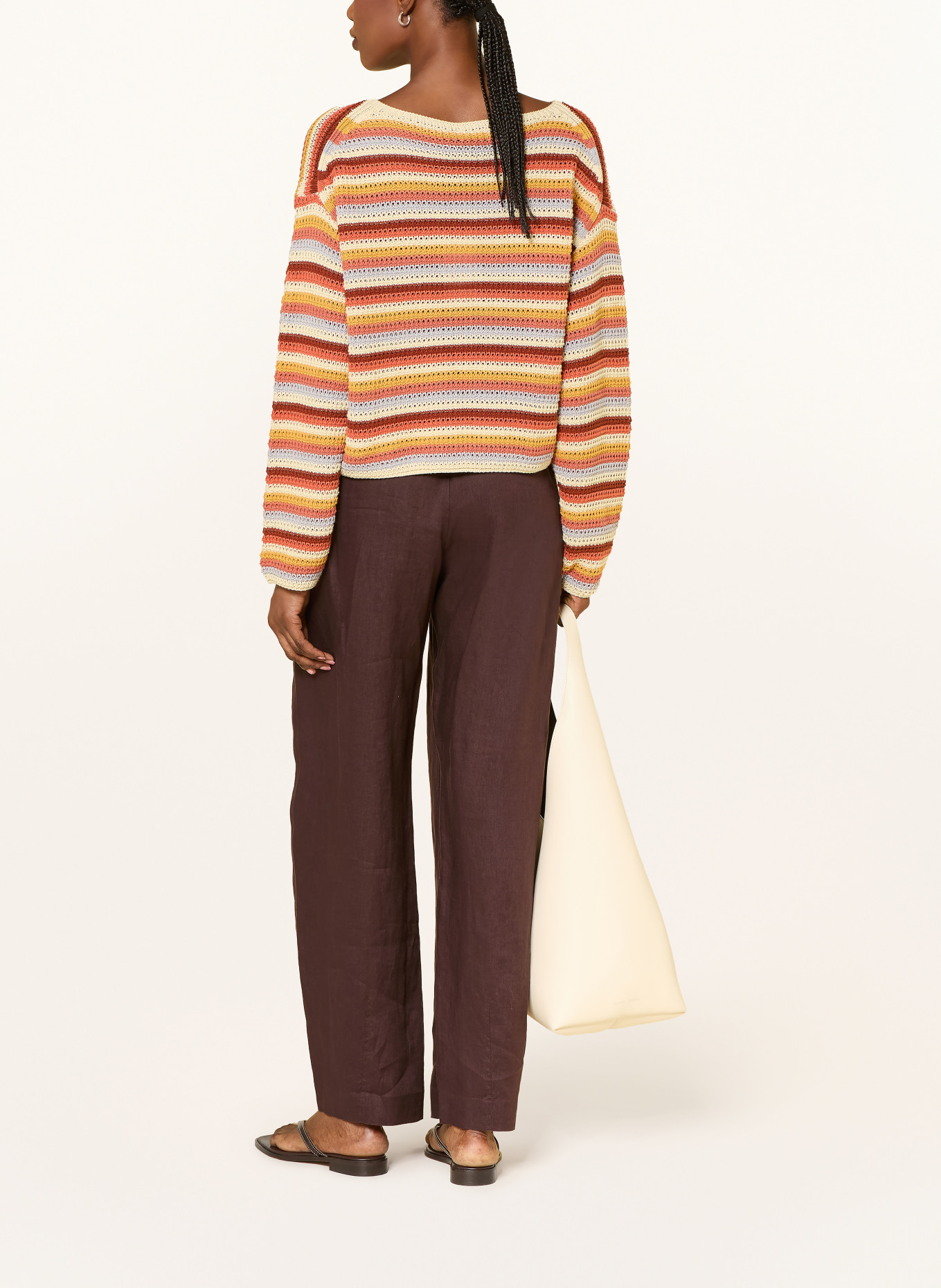 ARKET Linen pants: DARK BROWN