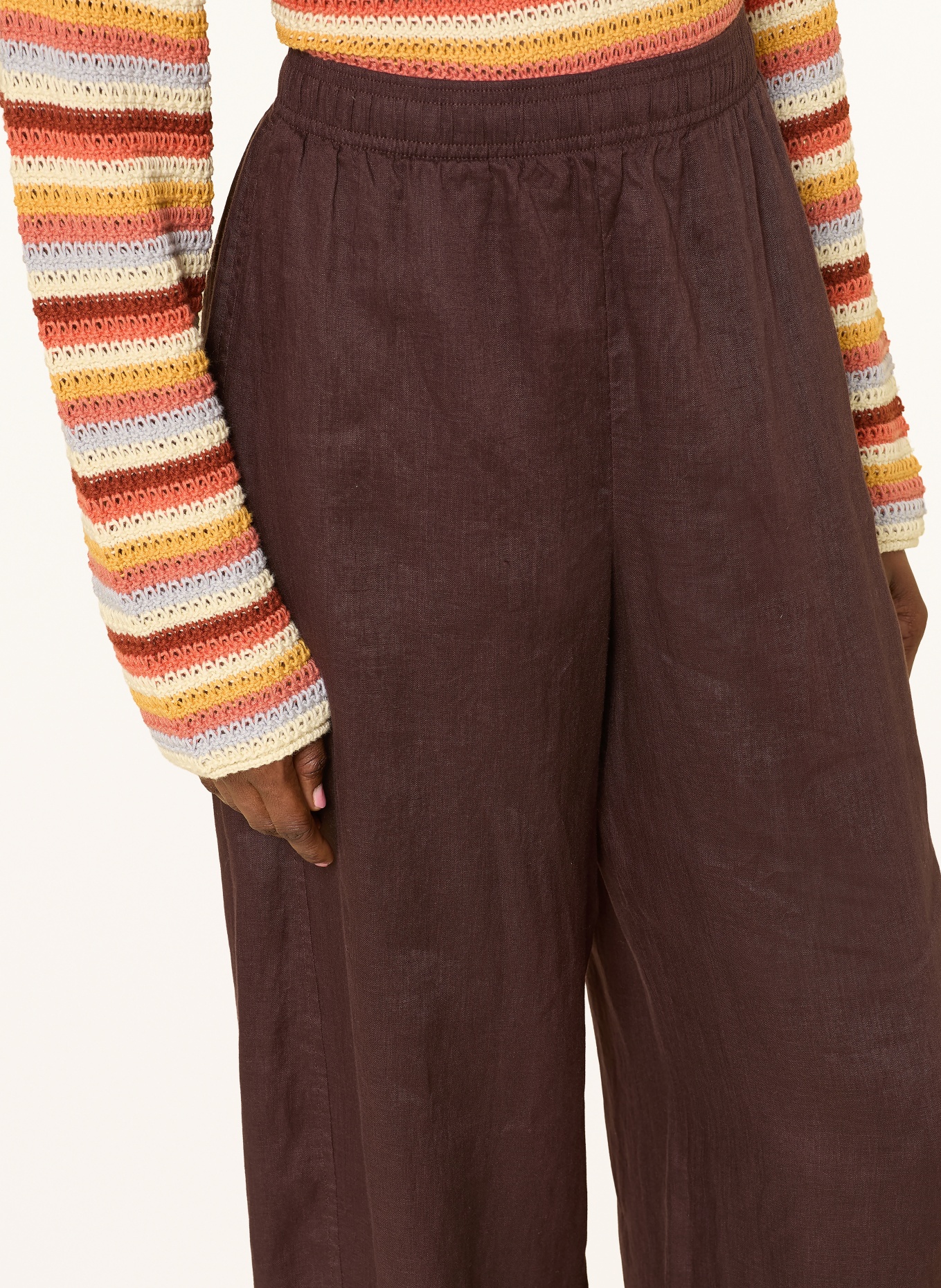 ARKET Linen pants: DARK BROWN