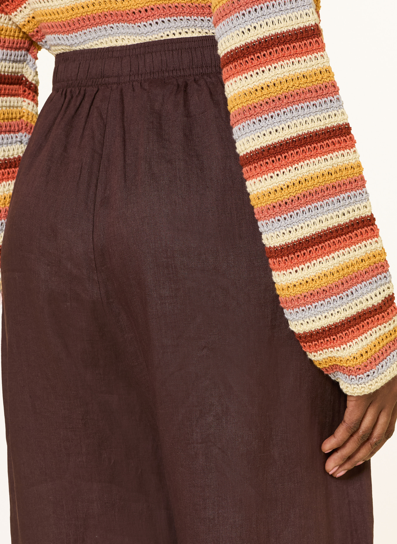 ARKET Linen pants: DARK BROWN