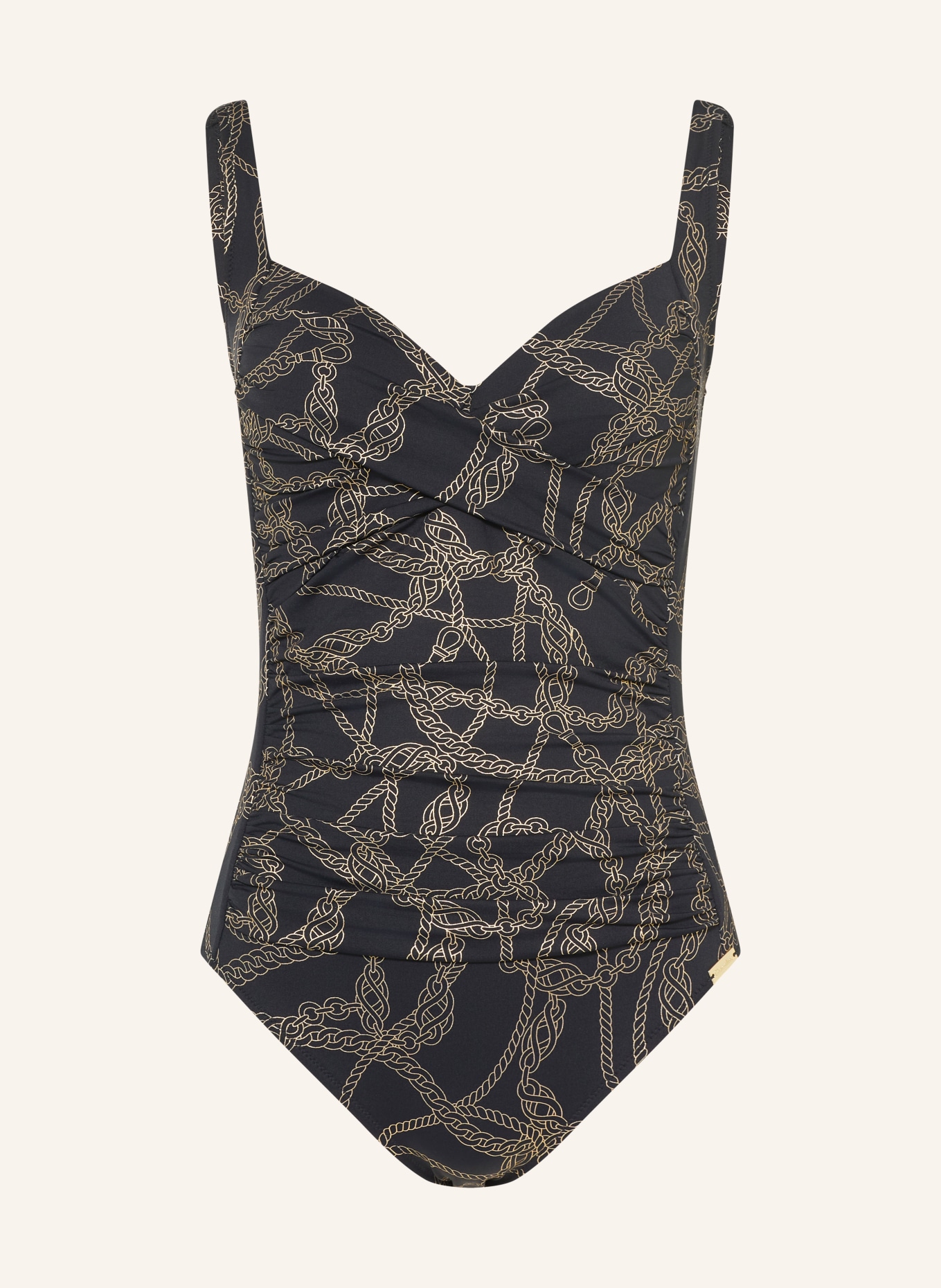 Charmline Shape-Badeanzug INTERLACE CHAINS in Wickeloptik: SCHWARZ / GOLD