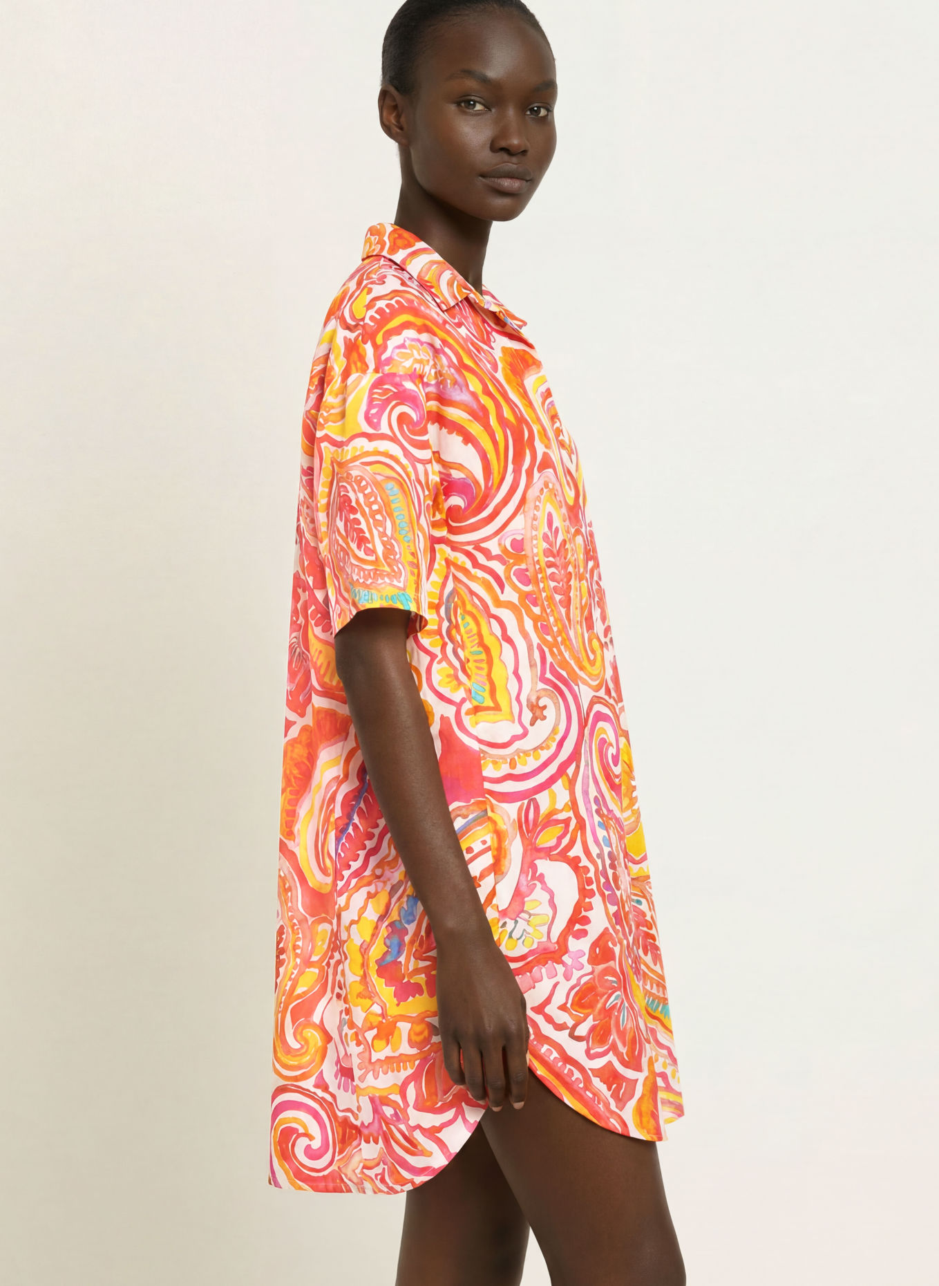 Charmline Robe de plage SUMMER INFUSION: ROUGE / ÉCRU / JAUNE