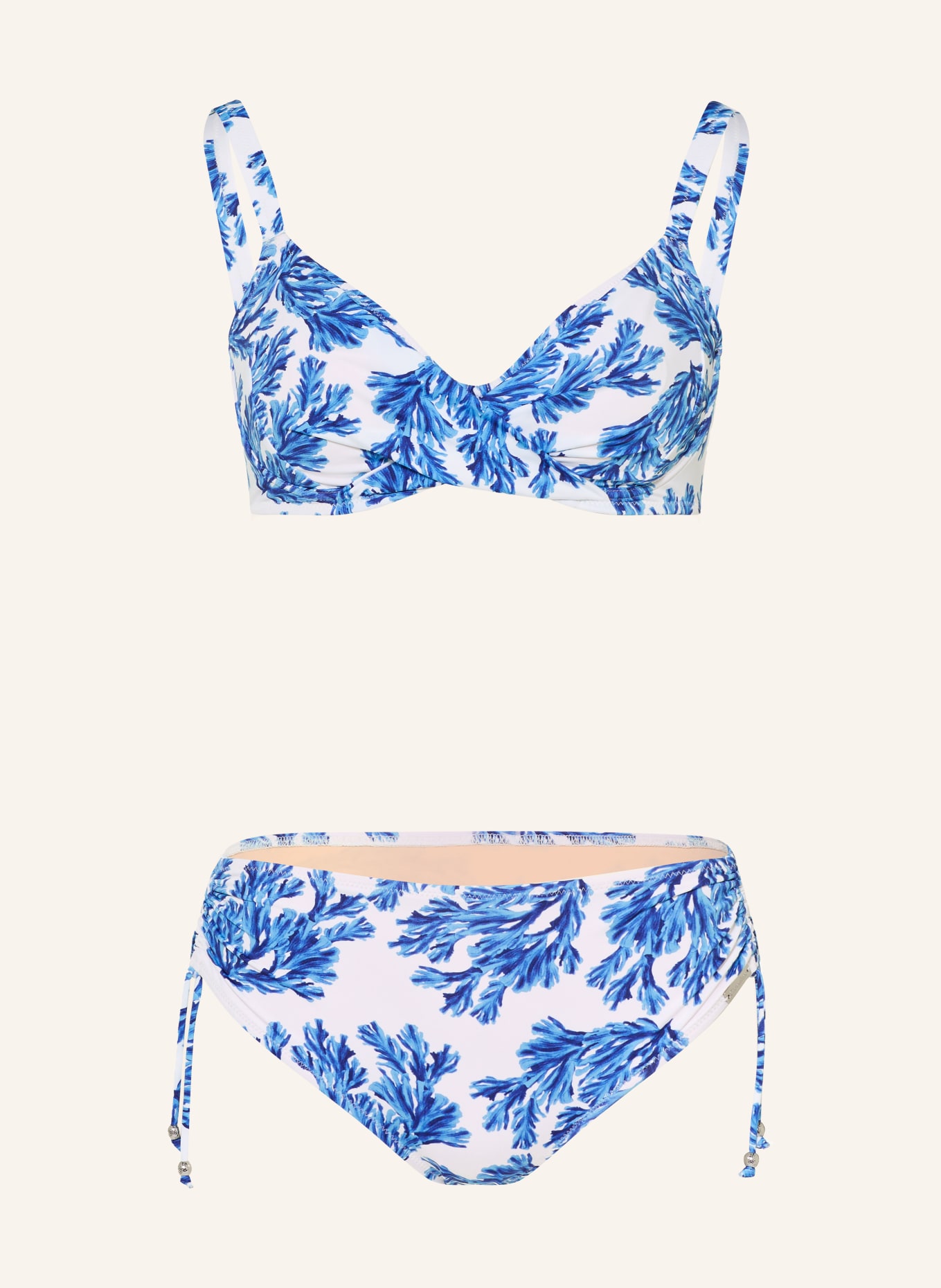 Charmline Bügel-Bikini SEASIDE BREEZE in Wickeloptik: BLAU / WEISS