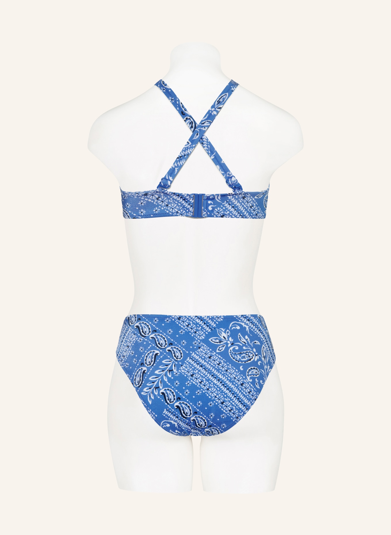 Lidea Underwire bikini top BANDANA: LIGHT BLUE / DARK BLUE / WHITE