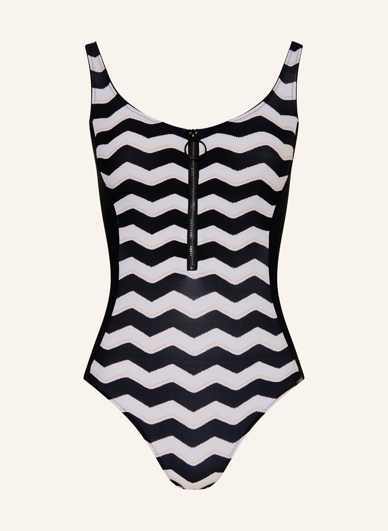 Lidea SANDWAVE Swimsuit: BLACK / LIGHT BROWN / CREAM