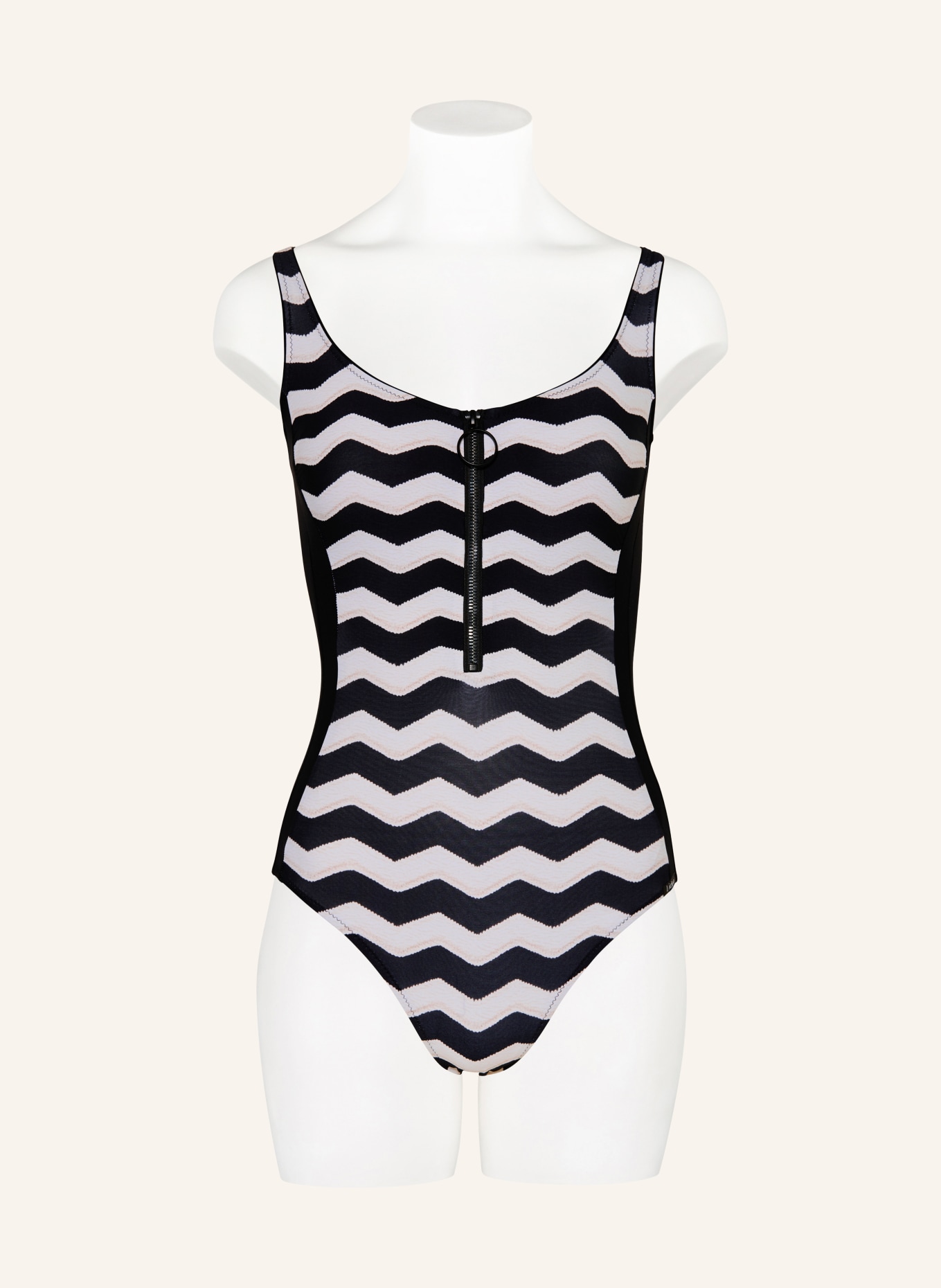 Lidea SANDWAVE Swimsuit: BLACK / LIGHT BROWN / CREAM