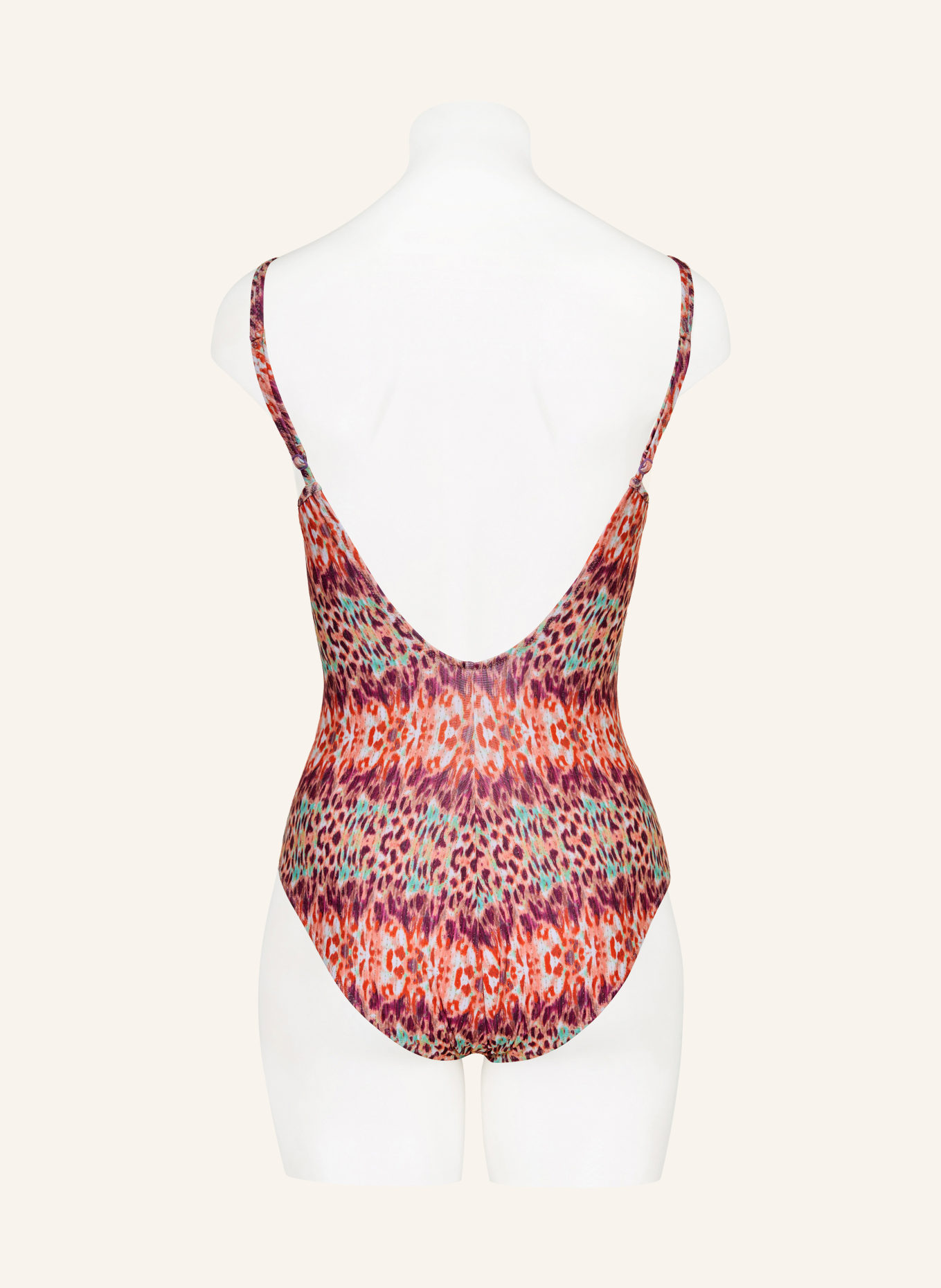 Lidea Maillot de bain BATIKBLAZE avec fil pailleté et perles décoratives: ORANGE / LILAS FONCÉ / TURQUOISE