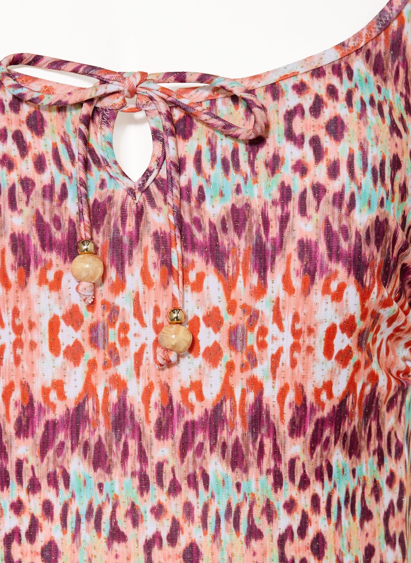Lidea Maillot de bain BATIKBLAZE avec fil pailleté et perles décoratives: ORANGE / LILAS FONCÉ / TURQUOISE