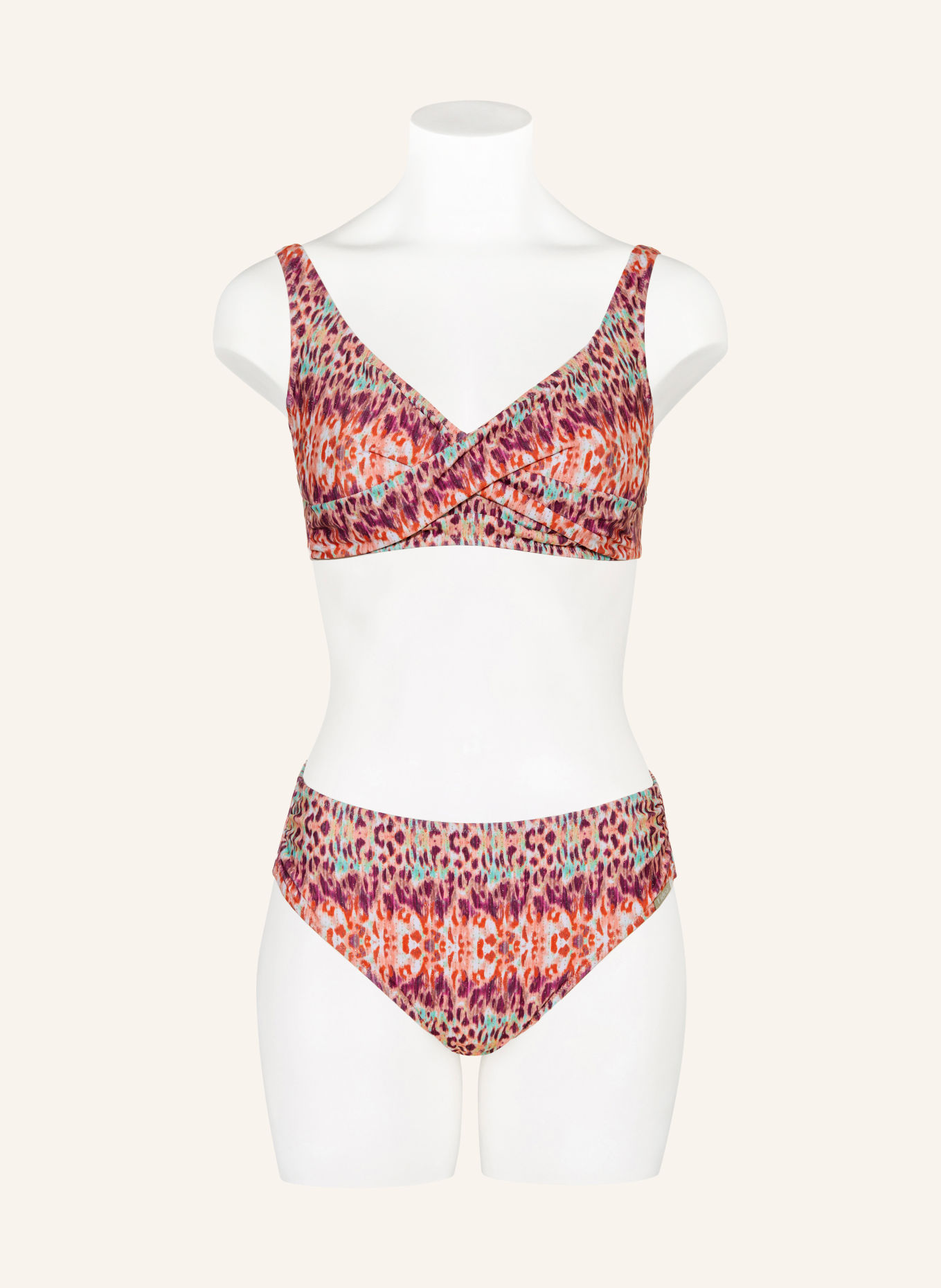Lidea Bas de bikini basique BATIKBLAZE: ORANGE / LILAS FONCÉ / TURQUOISE
