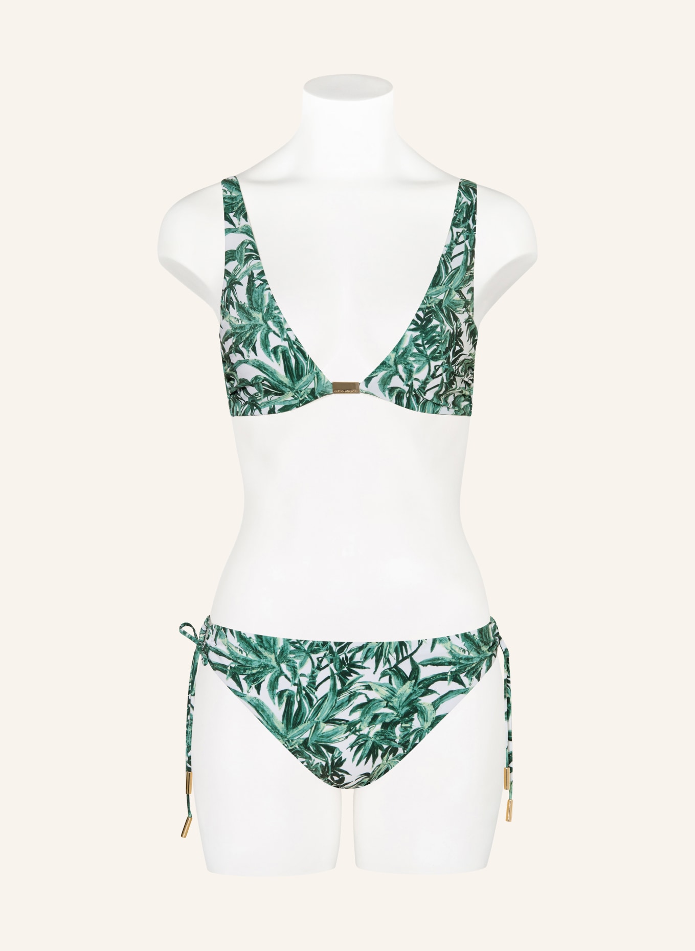 MARYAN MEHLHORN Bas de bikini basique PALMETTE: VERT / VERT CLAIR / BLANC