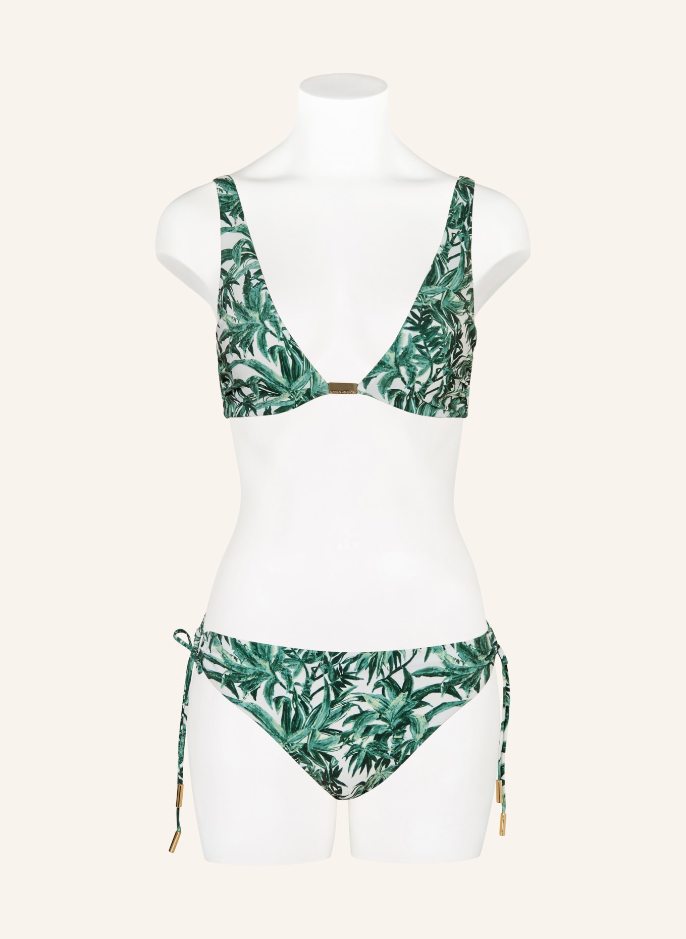 MARYAN MEHLHORN Haut de bikini à armatures PALMETTE: VERT / GROEN / BLANC