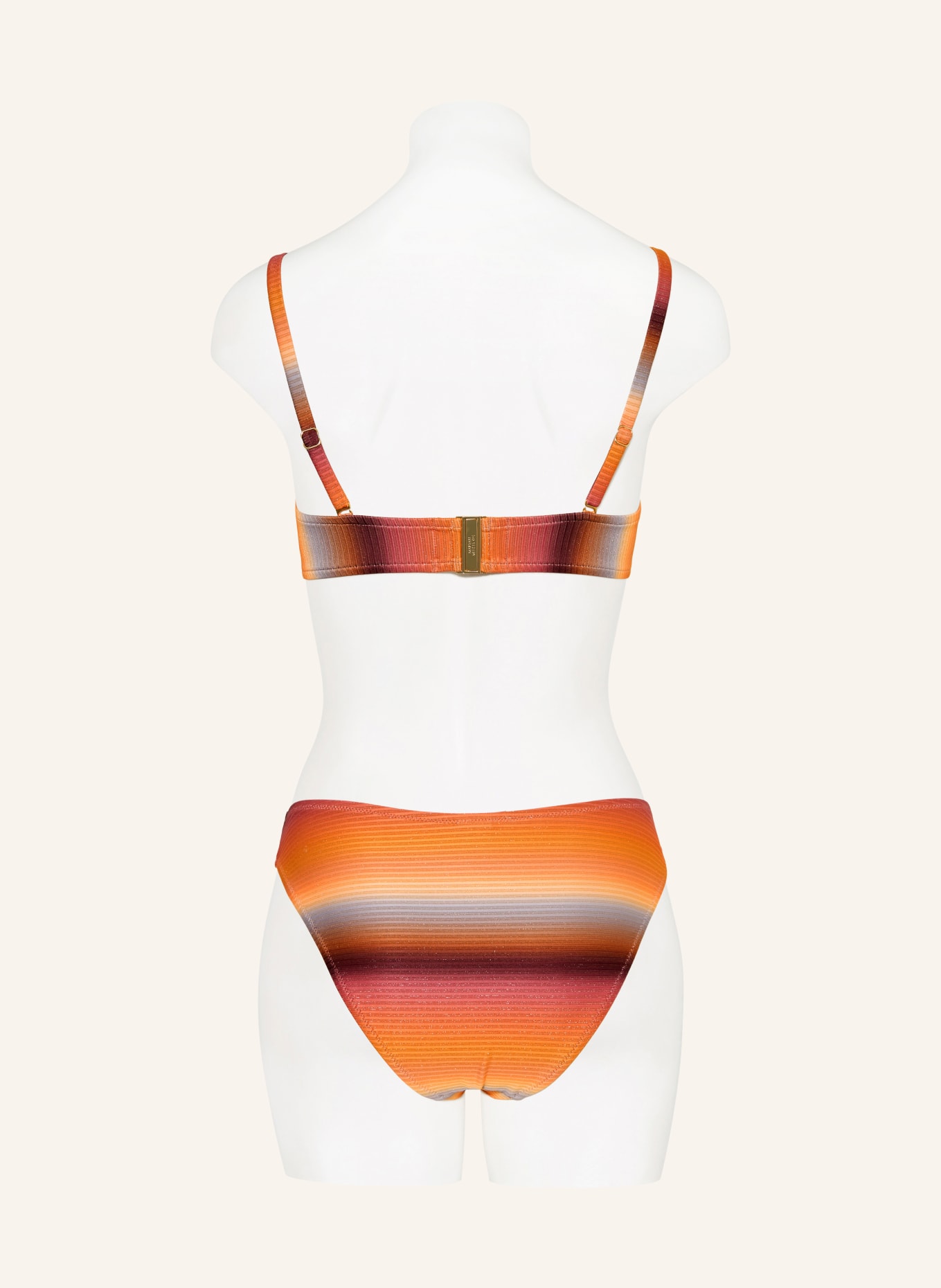 MARYAN MEHLHORN Bralette-Bikini-Top SUNDRENCHED mit Glitzergarn: ORANGE / DUNKELLILA / HELLROT