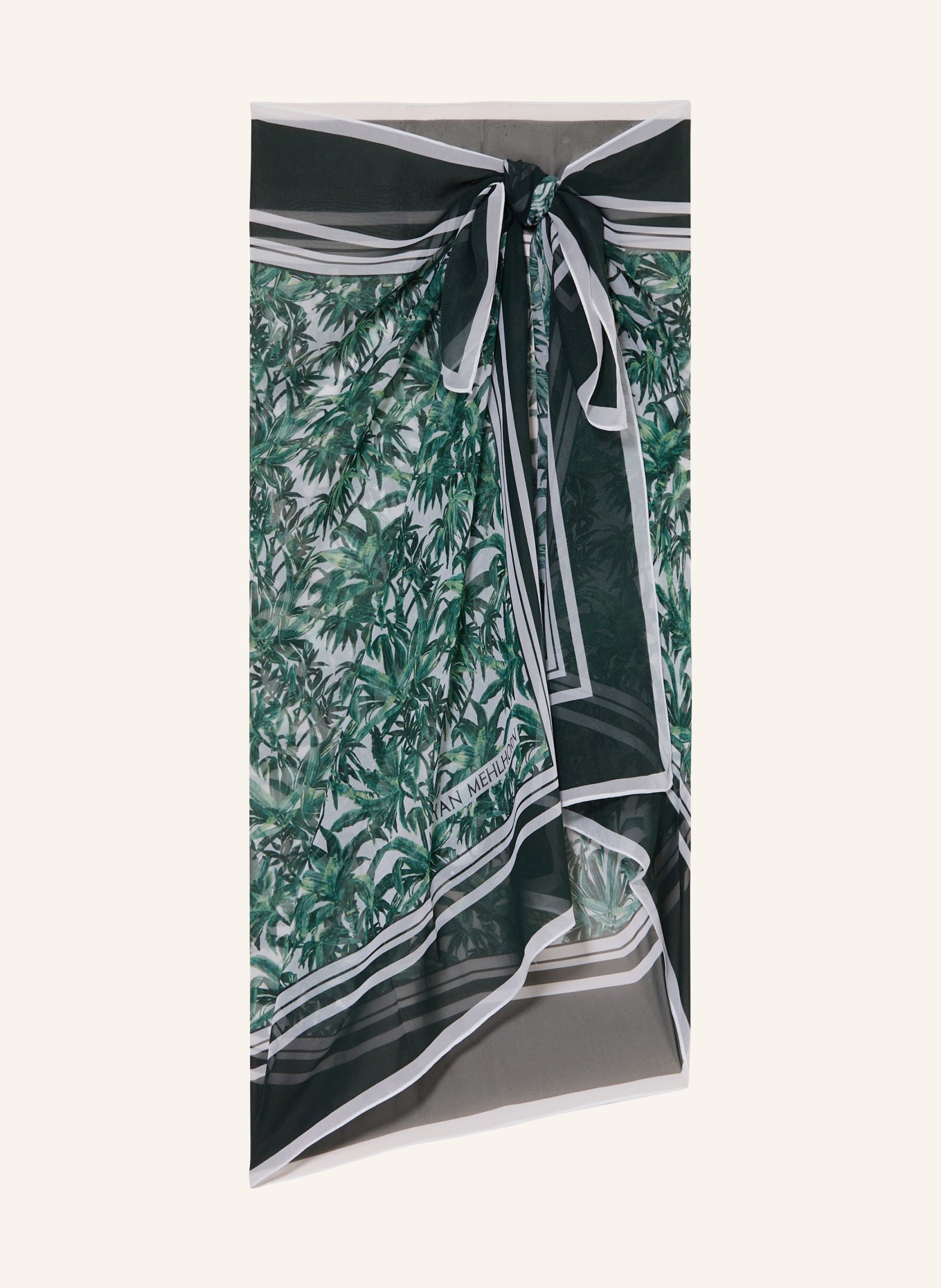 MARYAN MEHLHORN Pareo PALMETTE: GROEN / DONKERGROEN / WIT