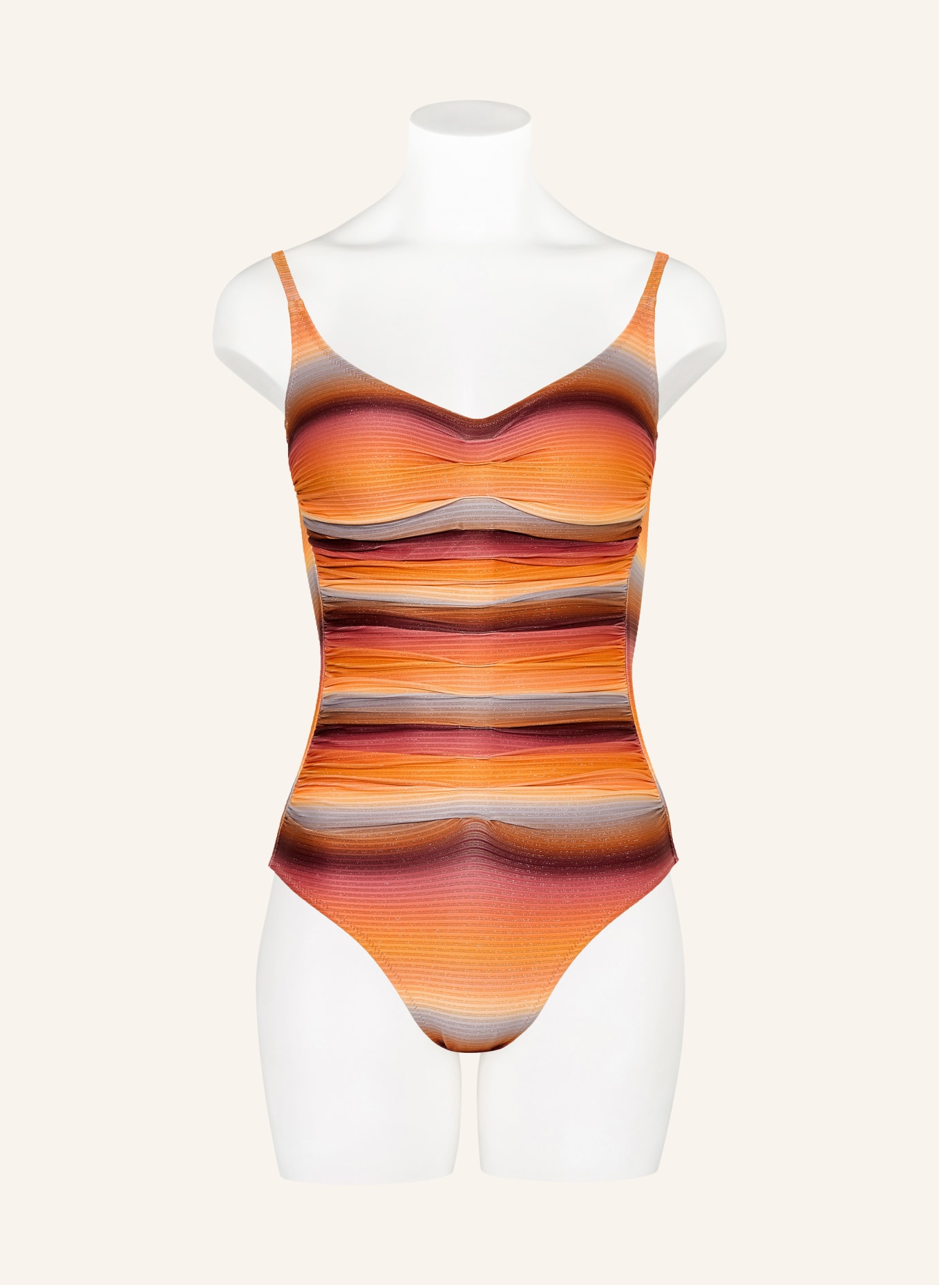 MARYAN MEHLHORN Bügel-Badeanzug SUNDRENCHED mit Glitzergarn: ORANGE / HELLROT / DUNKELROT