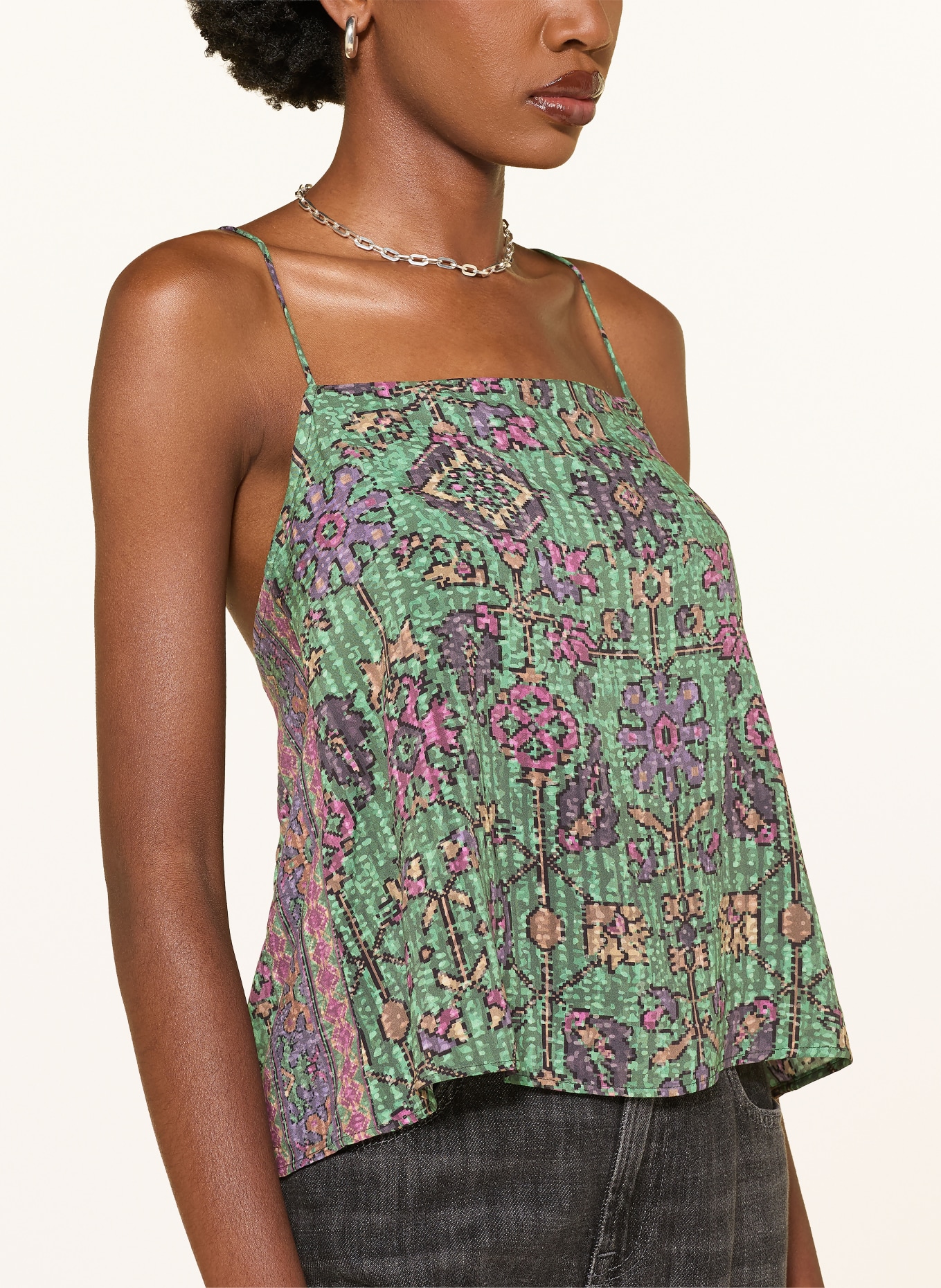 ba&sh Top PAMELA: GRÜN / BEIGE / LILA