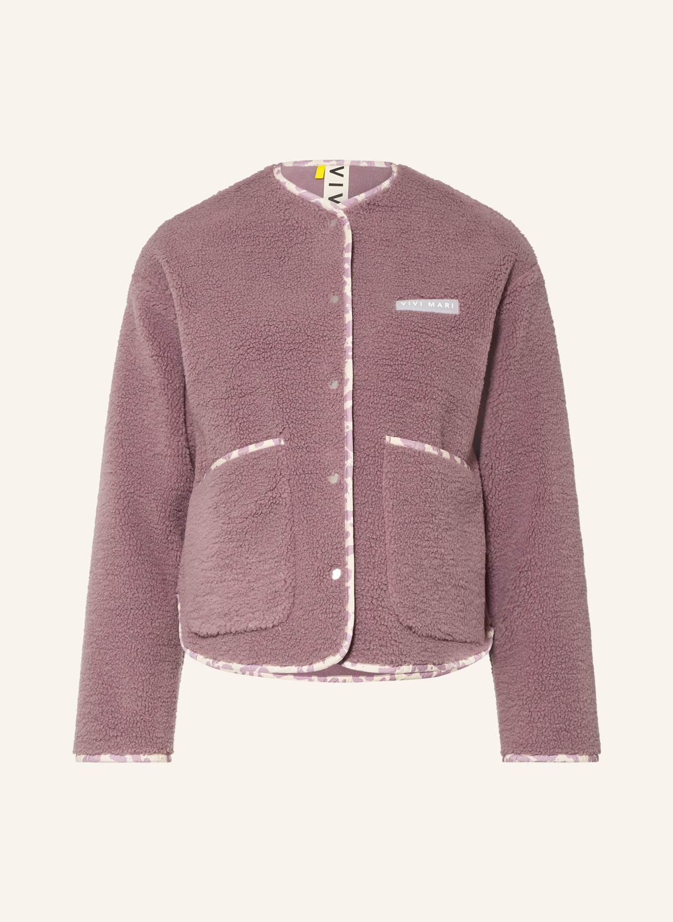 VIVI MARI Plush Jacket: PURPLE / CREAM