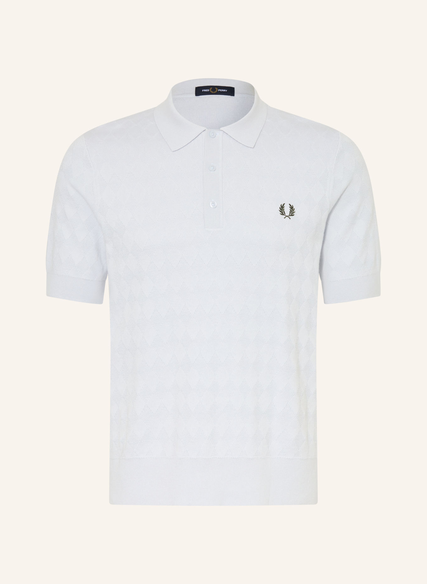 FRED PERRY Strick-Poloshirt: HELLBLAU