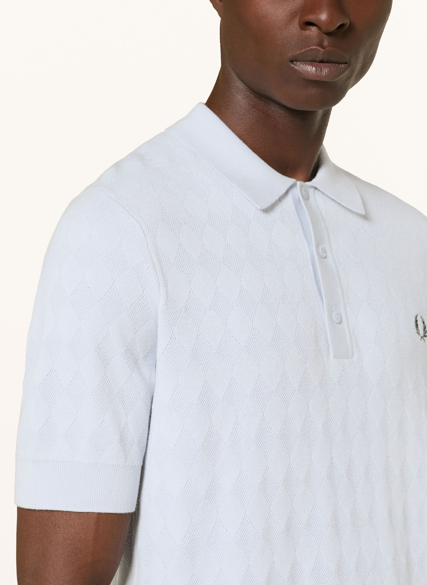 FRED PERRY Strick-Poloshirt: HELLBLAU