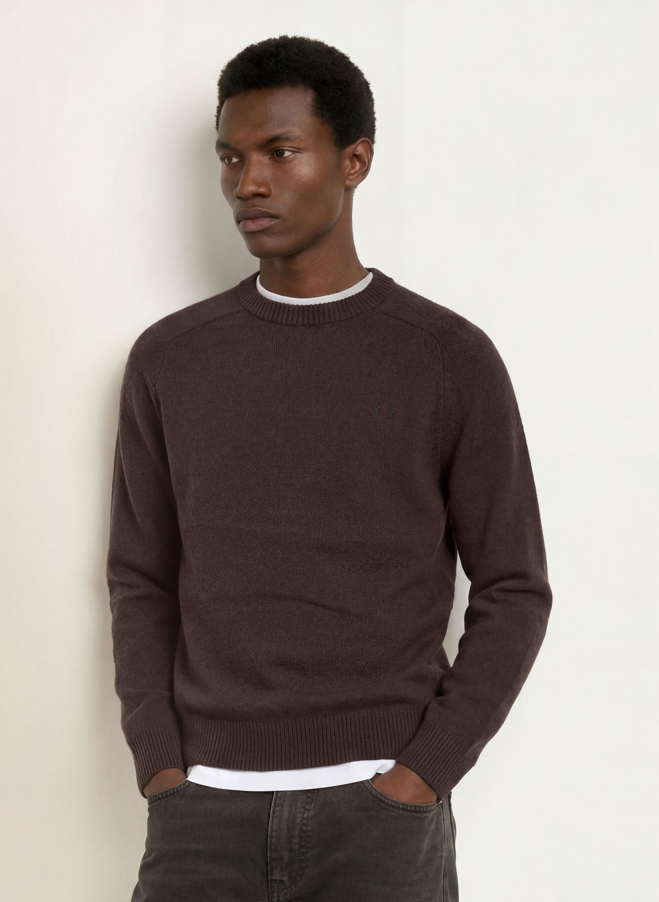 FRED PERRY Pullover: DUNKELBRAUN