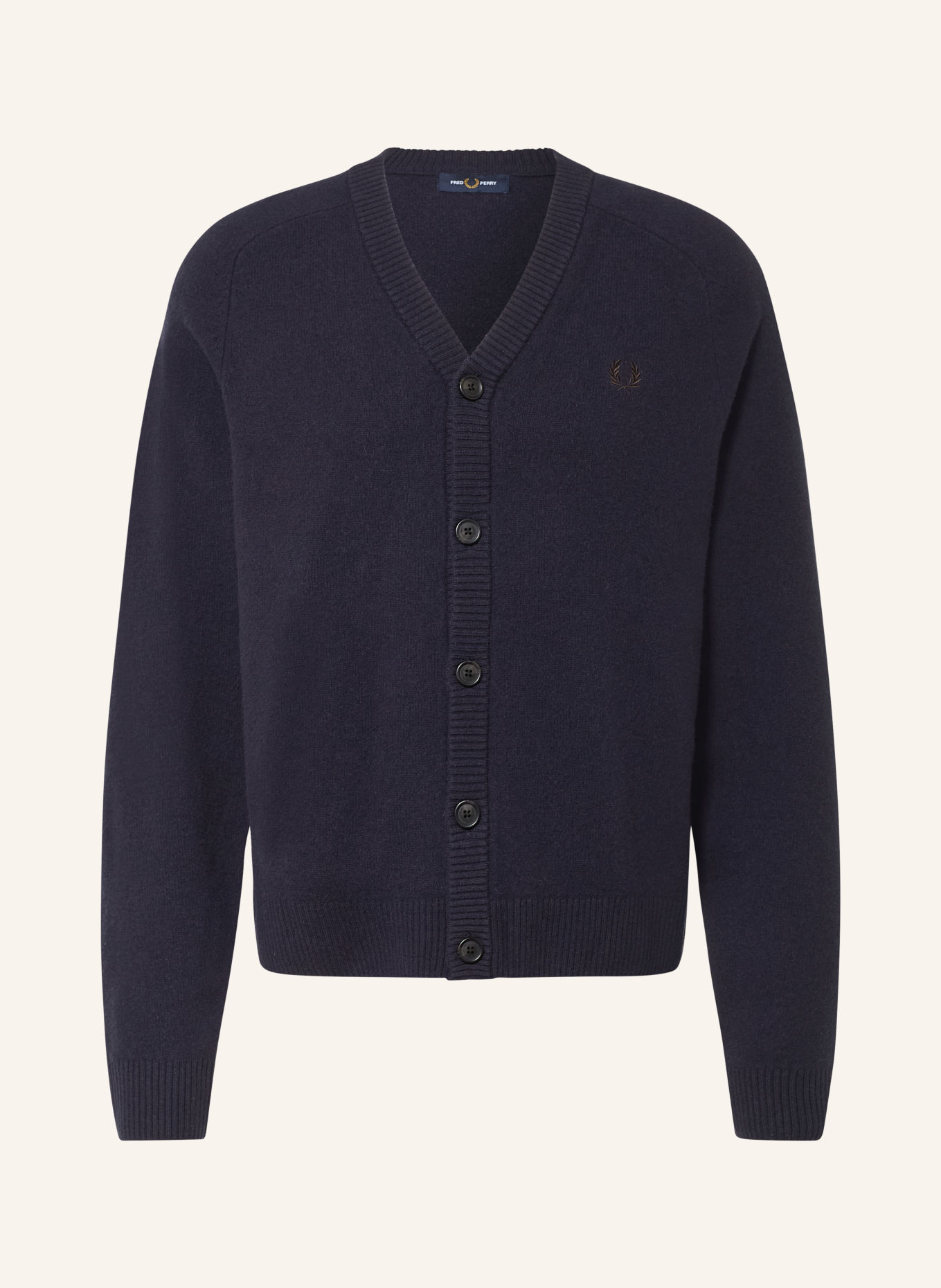 FRED PERRY Strickjacke: DUNKELBLAU