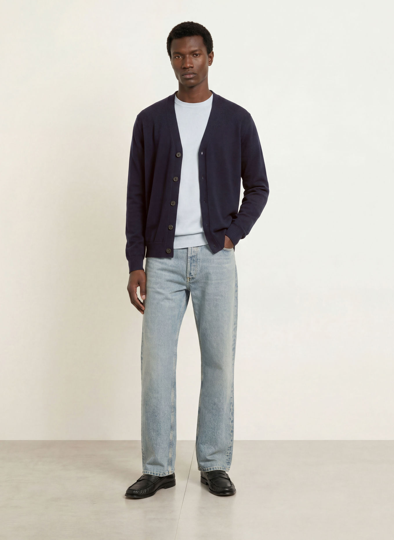 FRED PERRY Strickjacke: DUNKELBLAU