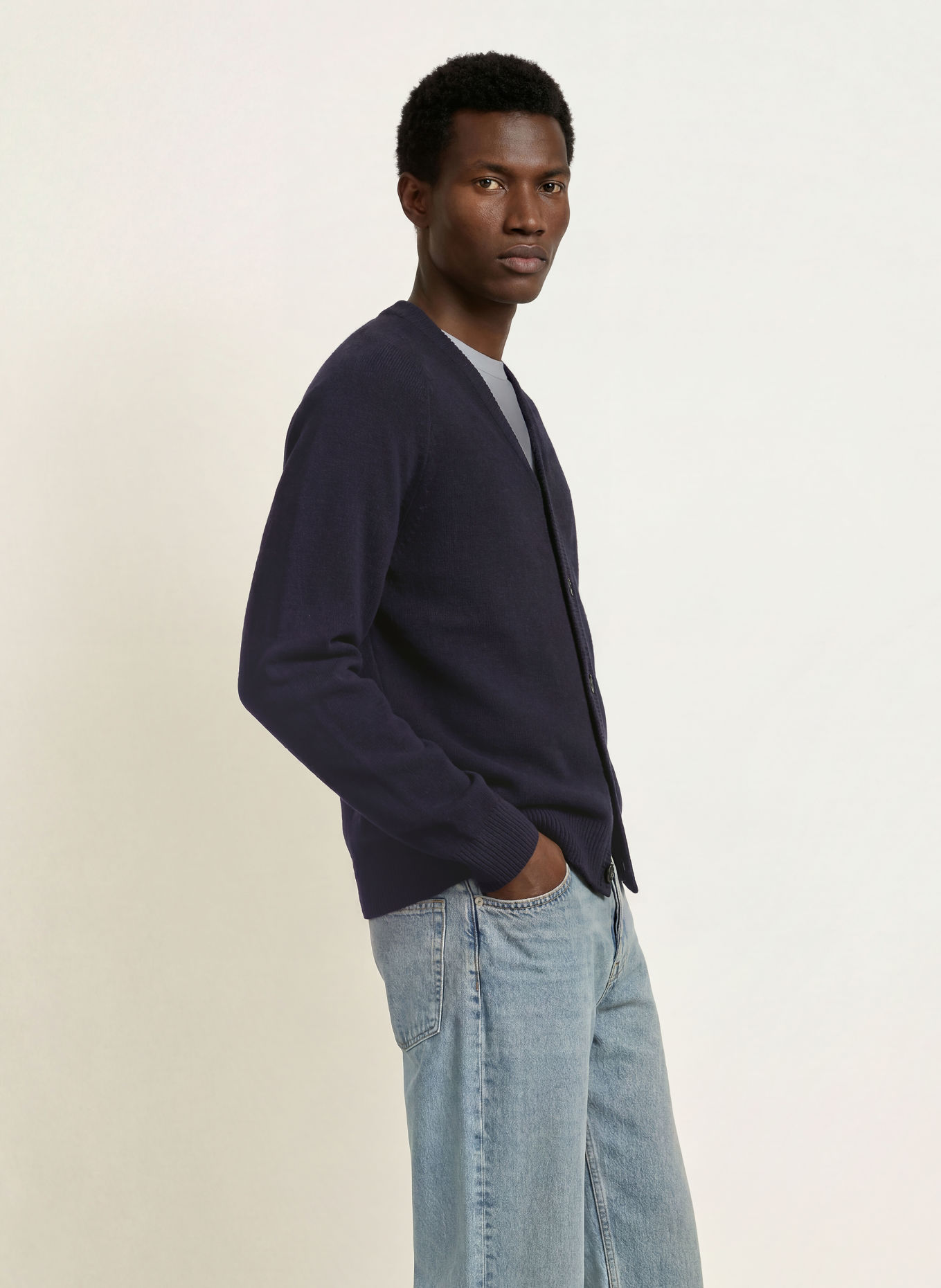 FRED PERRY Strickjacke: DUNKELBLAU