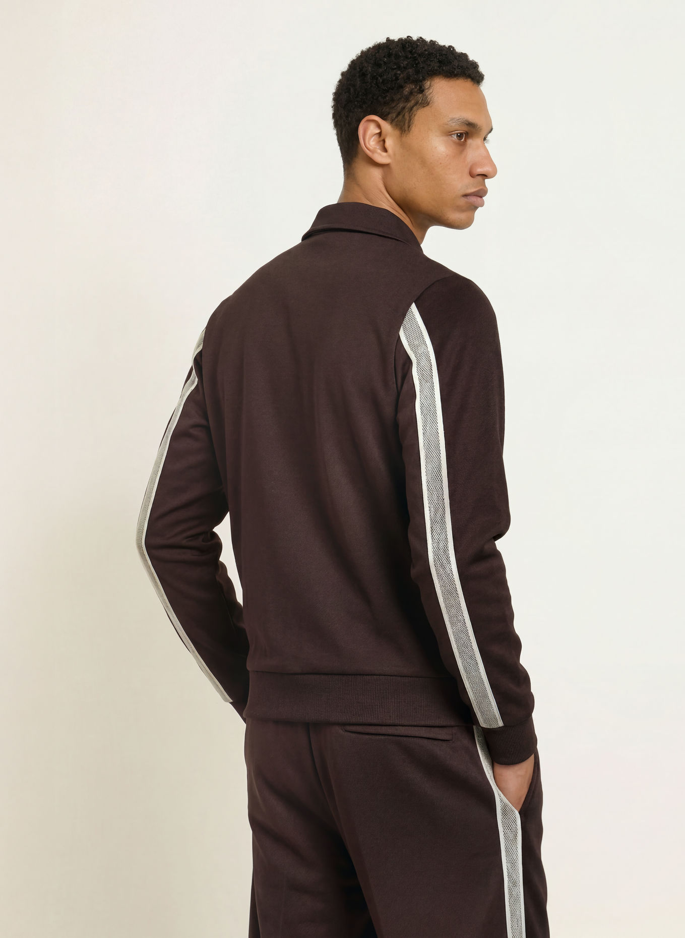 FRED PERRY Träningsjacka med resår: MÖRKBRUN