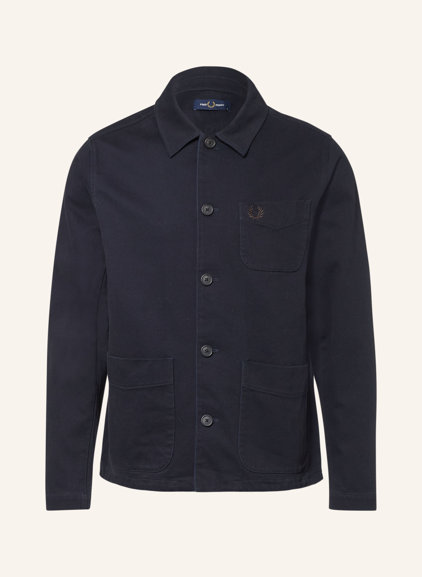 FRED PERRY Cord-Overshirt: DUNKELBLAU
