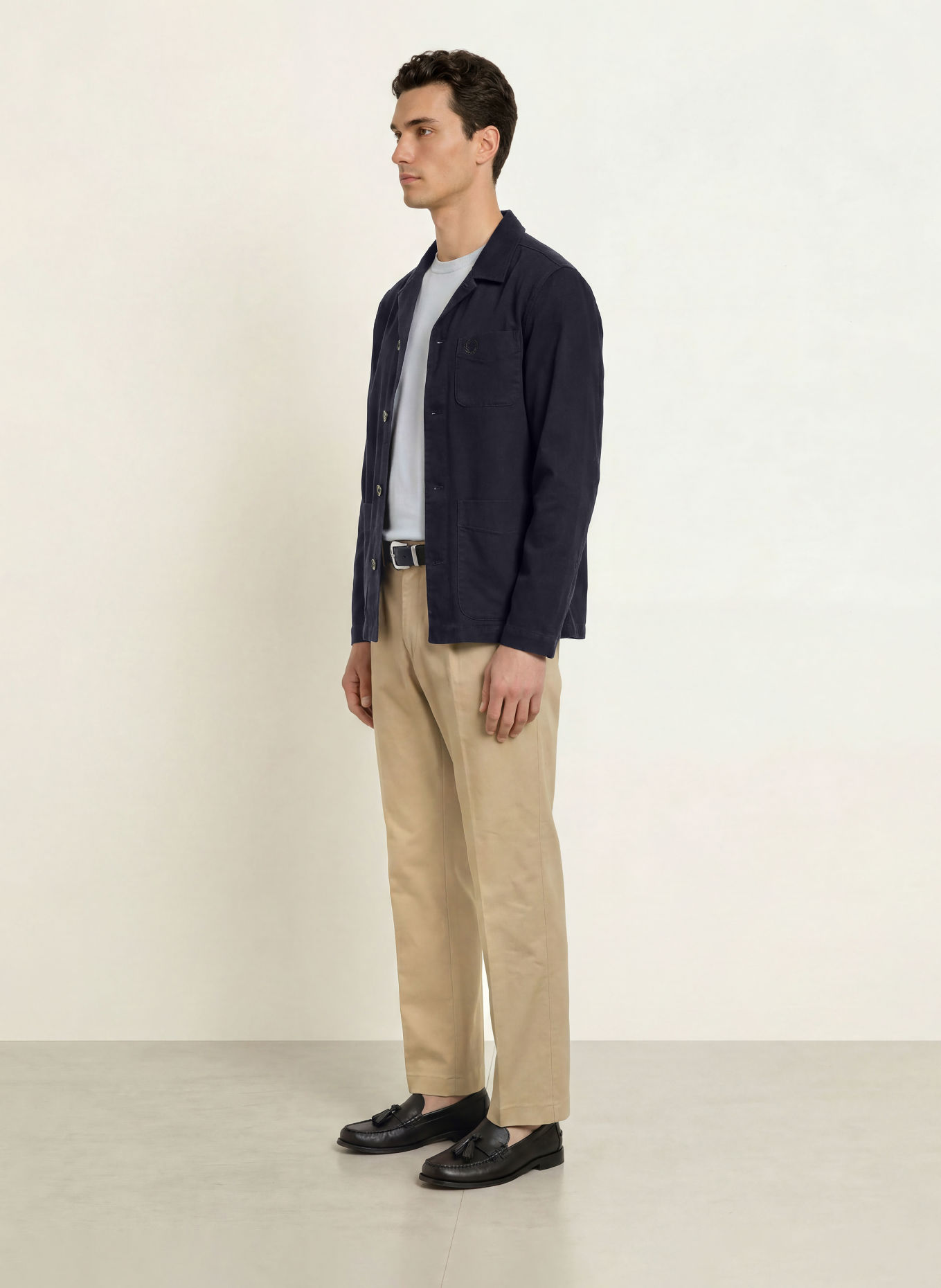 FRED PERRY Cord-Overshirt: DUNKELBLAU