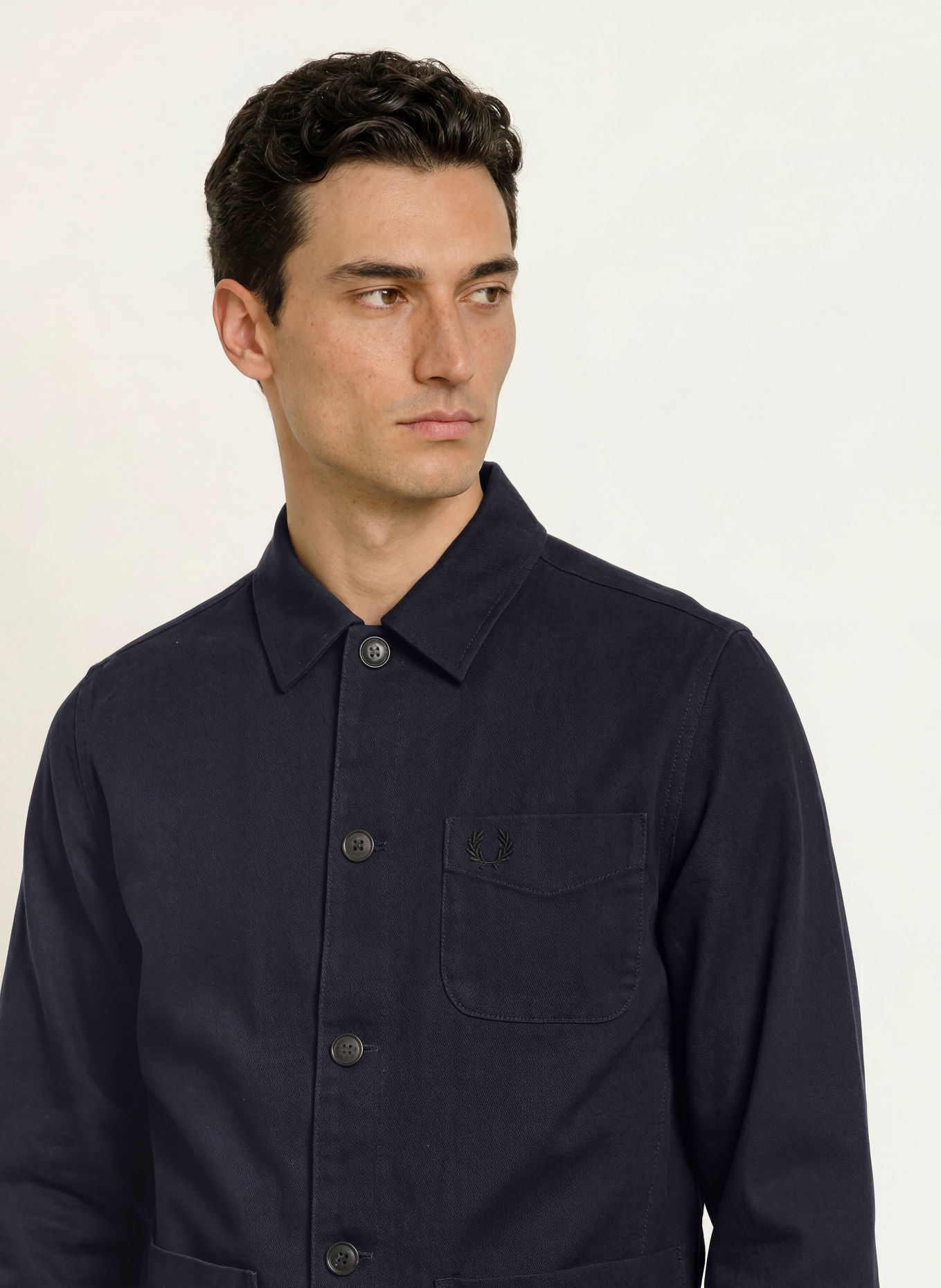 FRED PERRY Cord-Overshirt: DUNKELBLAU