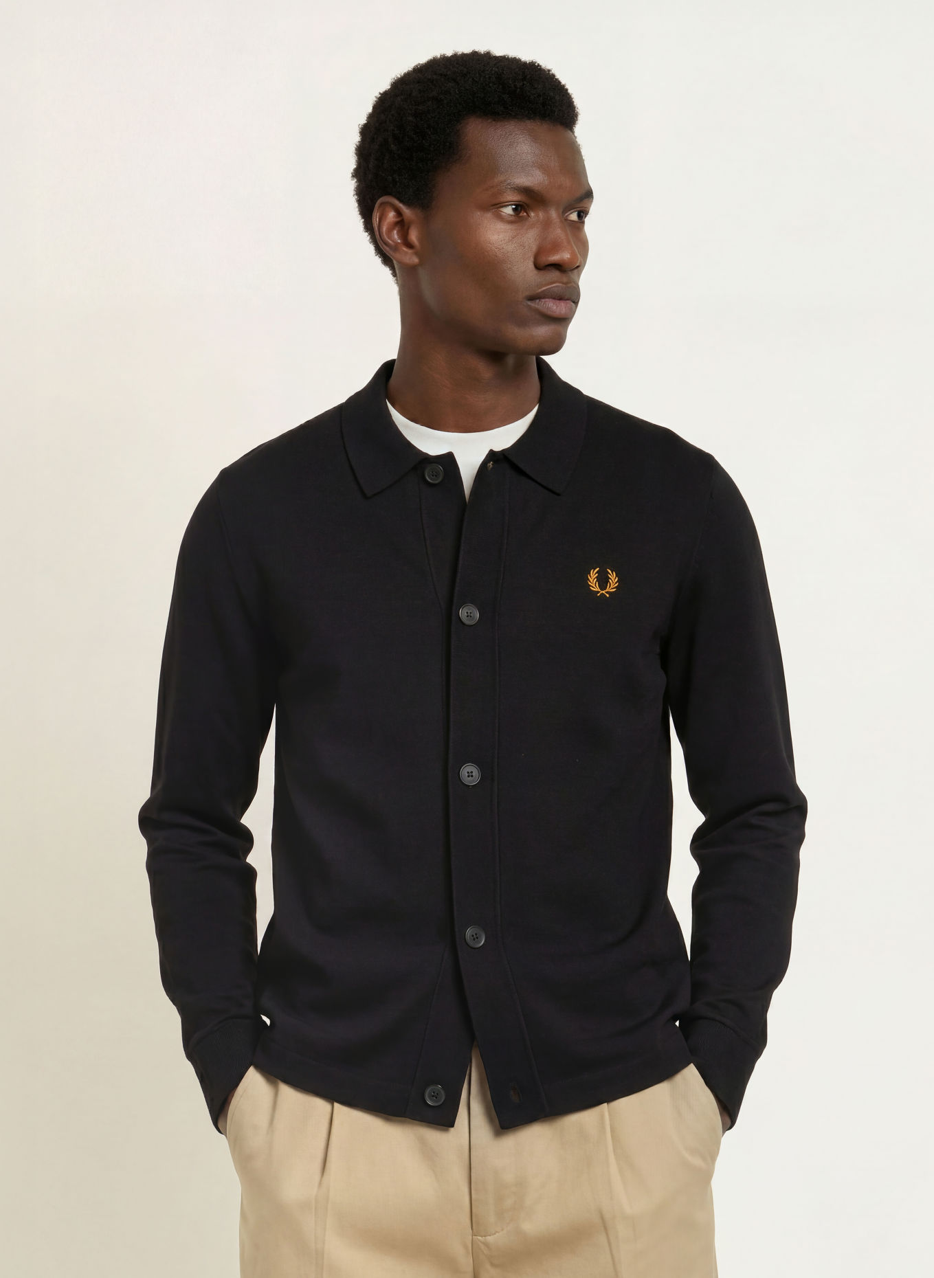 FRED PERRY Strickjacke: SCHWARZ