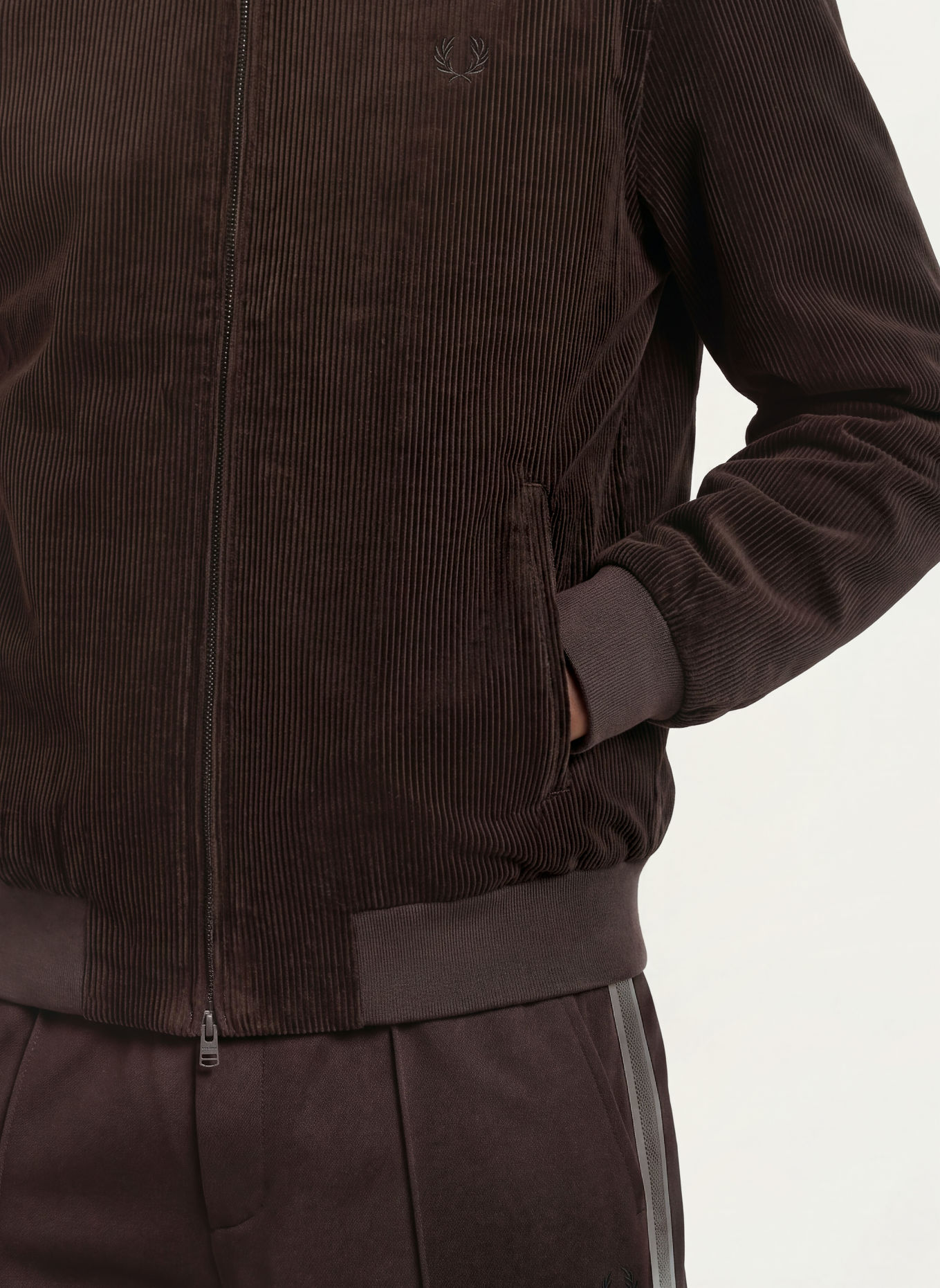 FRED PERRY Cordblouson: DUNKELBRAUN