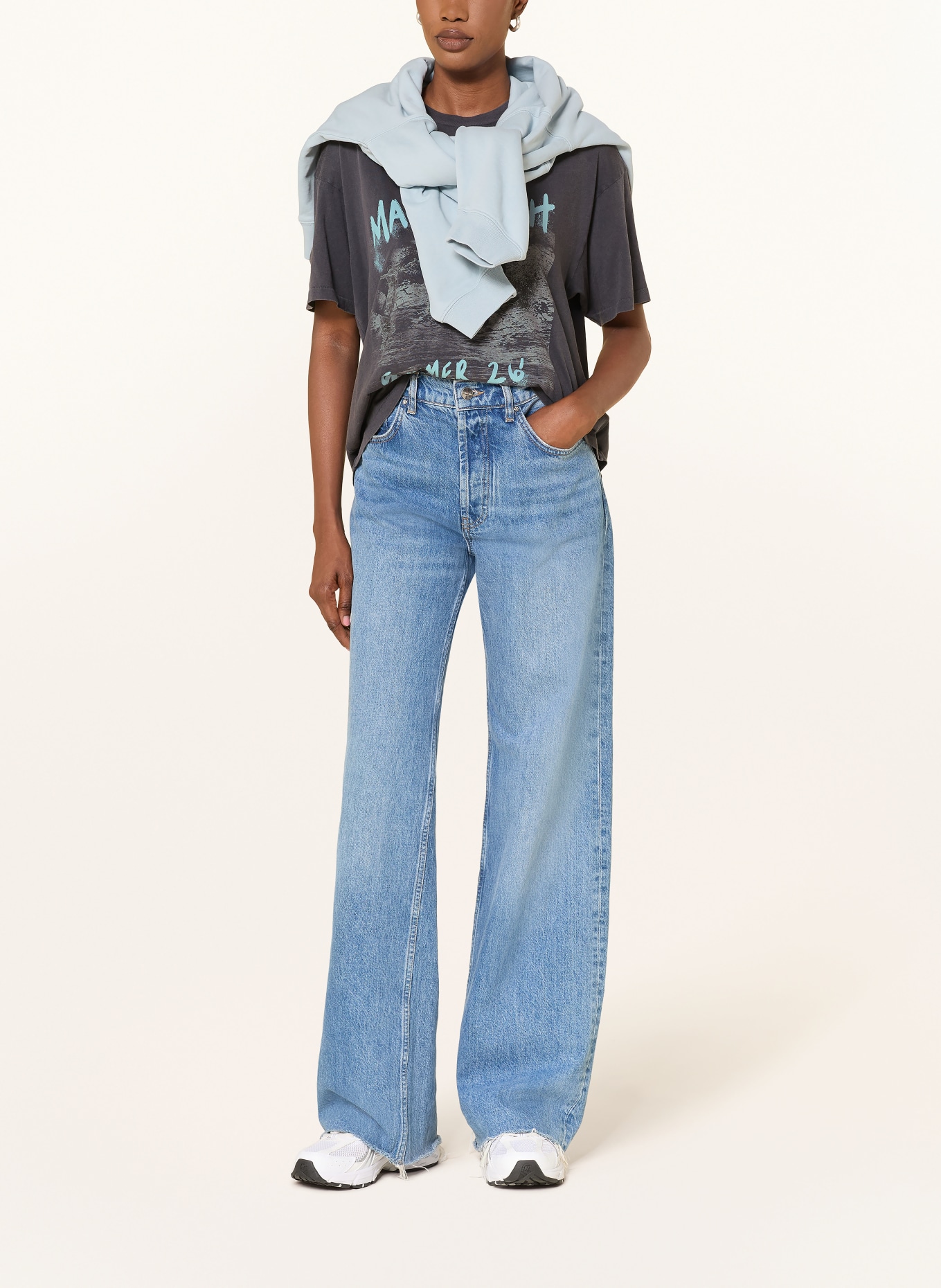 ANINE BING T-Shirt CADE: DUNKELGRAU