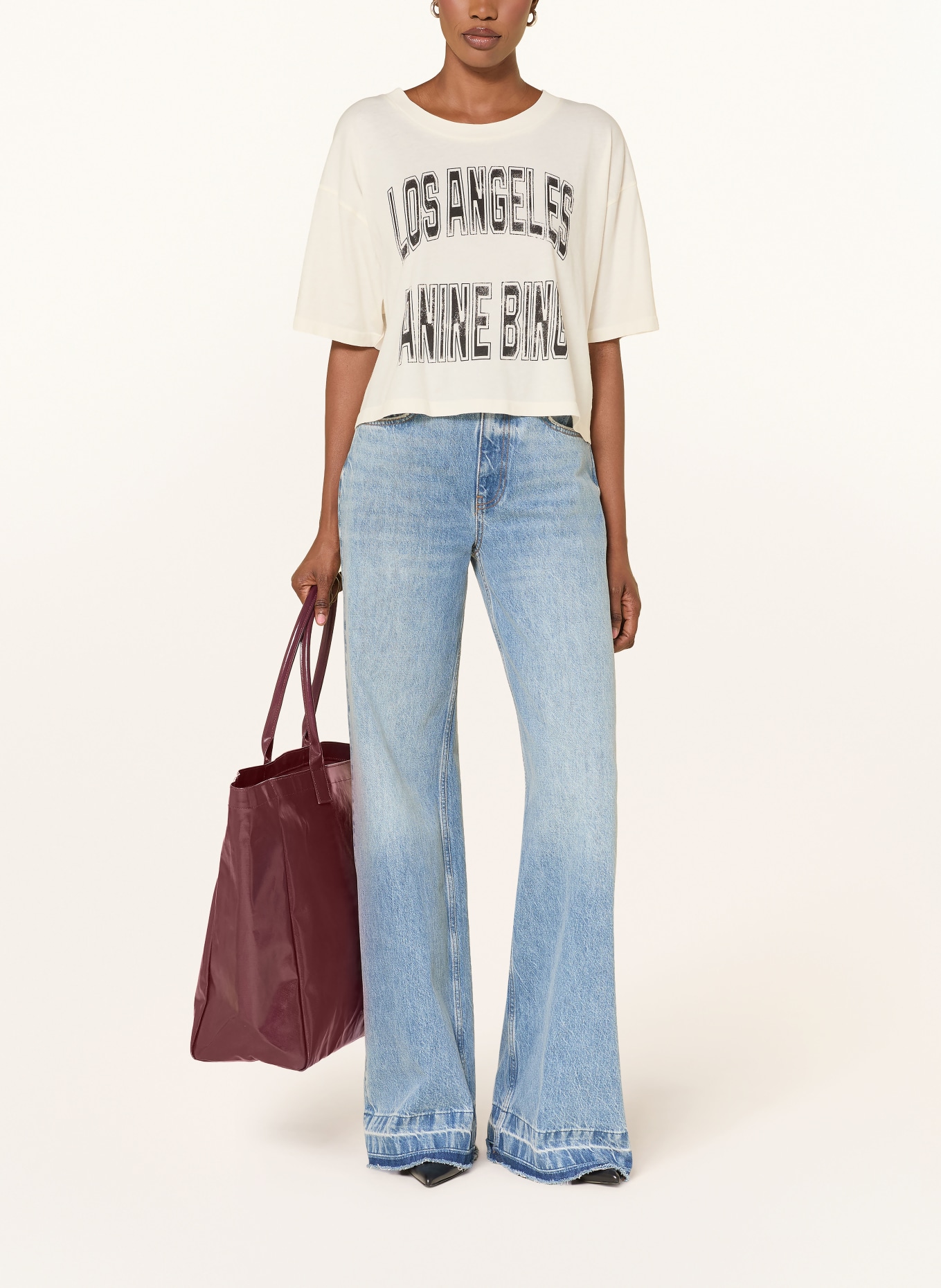 ANINE BING T-Shirt JOHNNY: ECRU