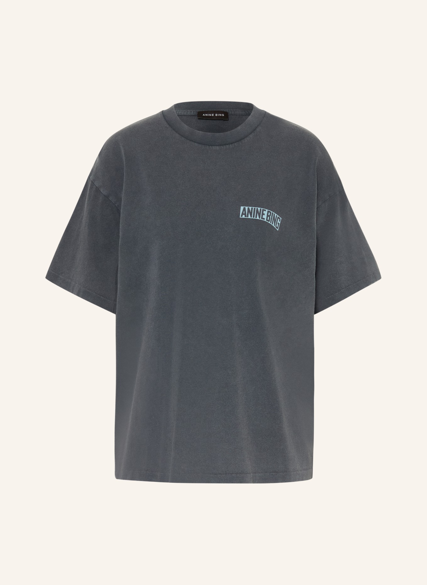 ANINE BING CADE T-shirt: DARK GRAY / LIGHT BLUE