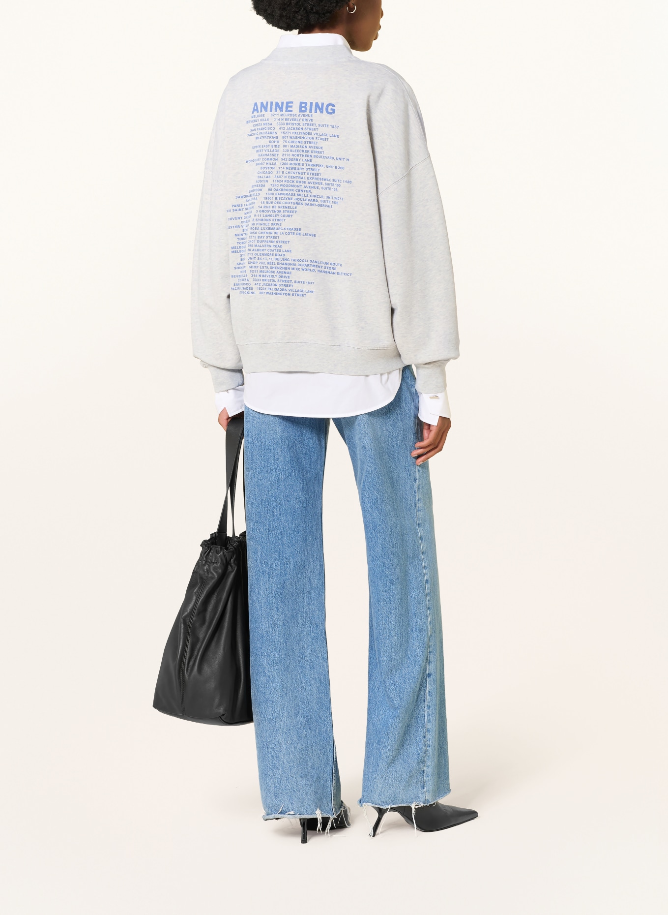 ANINE BING Sweatshirt: GRAU / BLAU
