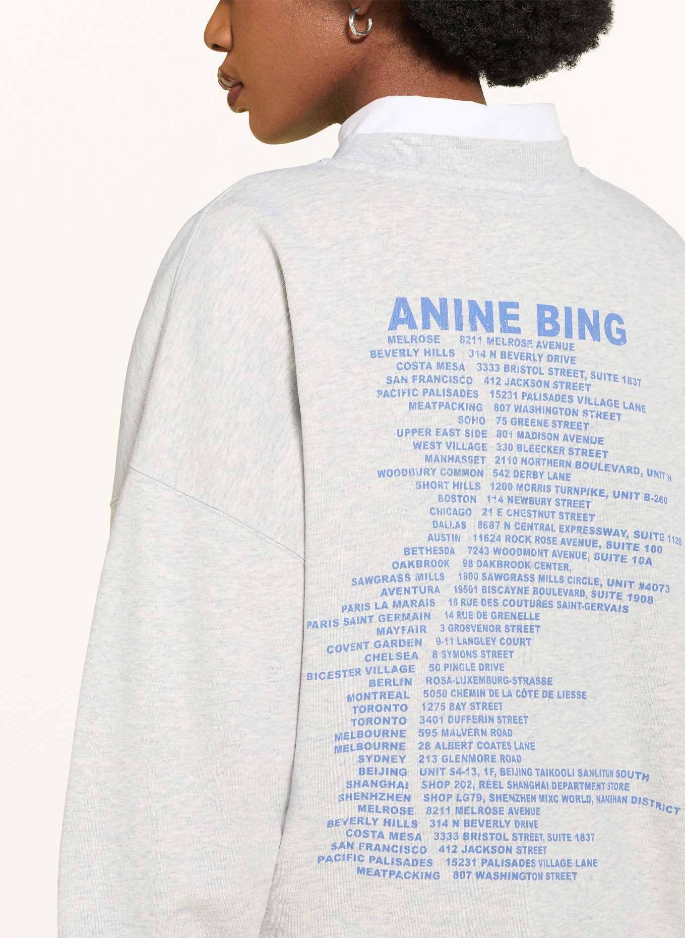 ANINE BING Sweatshirt: GRAU / BLAU