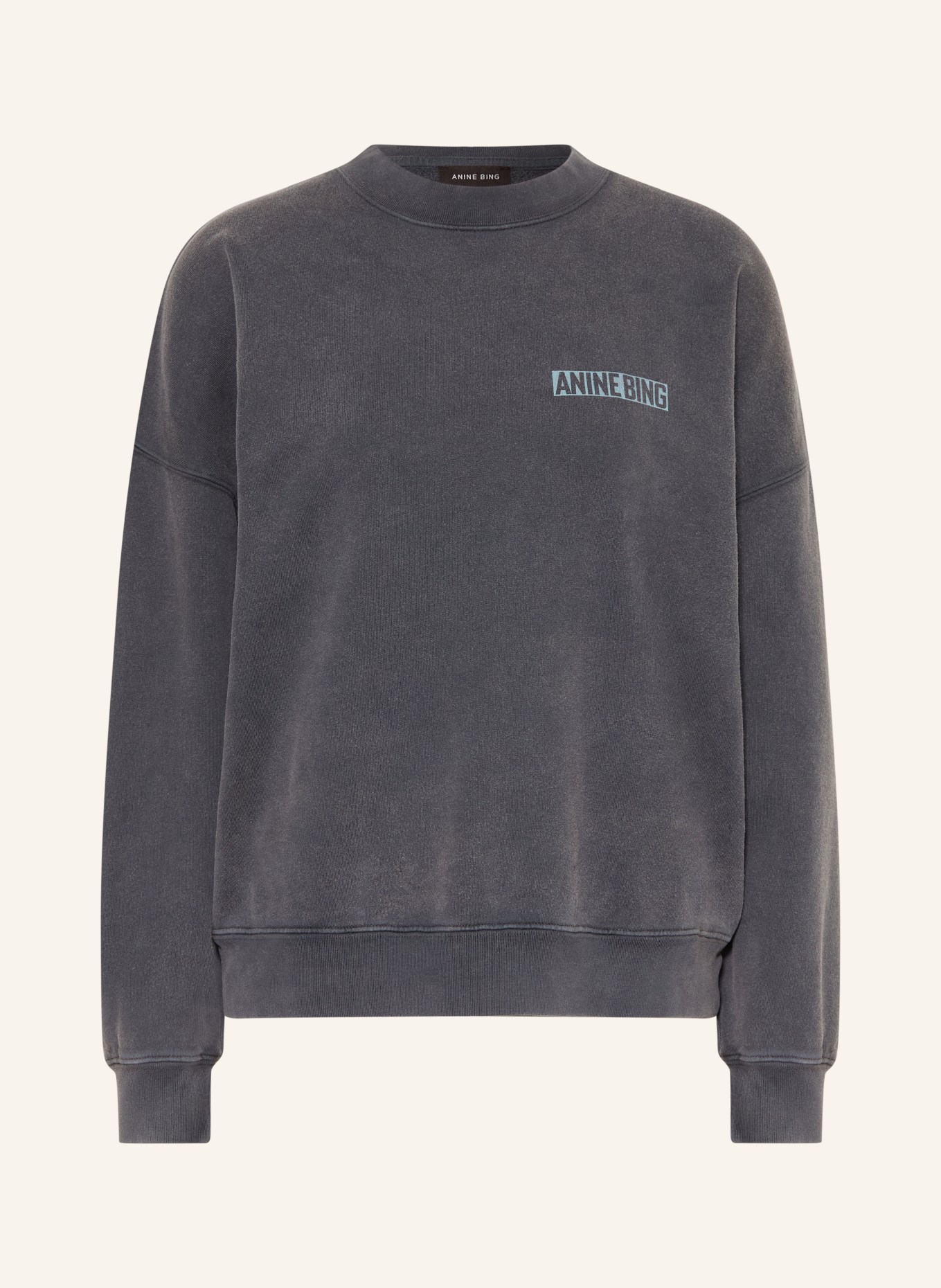 ANINE BING MILES Sweatshirt: DARK GRAY / LIGHT BLUE
