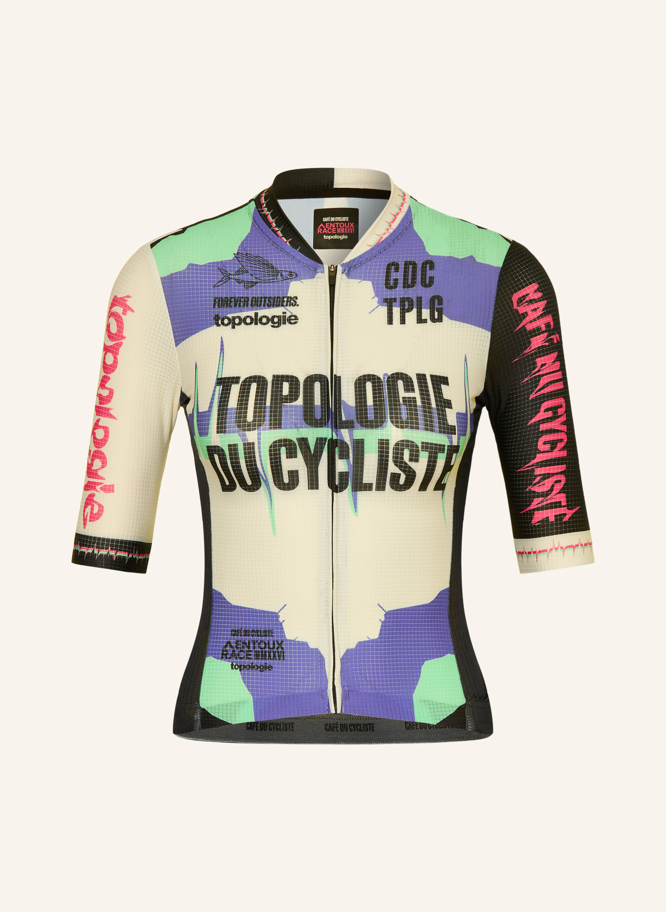 CAFÉ DU CYCLISTE Cyklistický dres BERGIDA TOPOLOGIE: MÁTOVÁ / FIALOVÁ / ČERNÁ