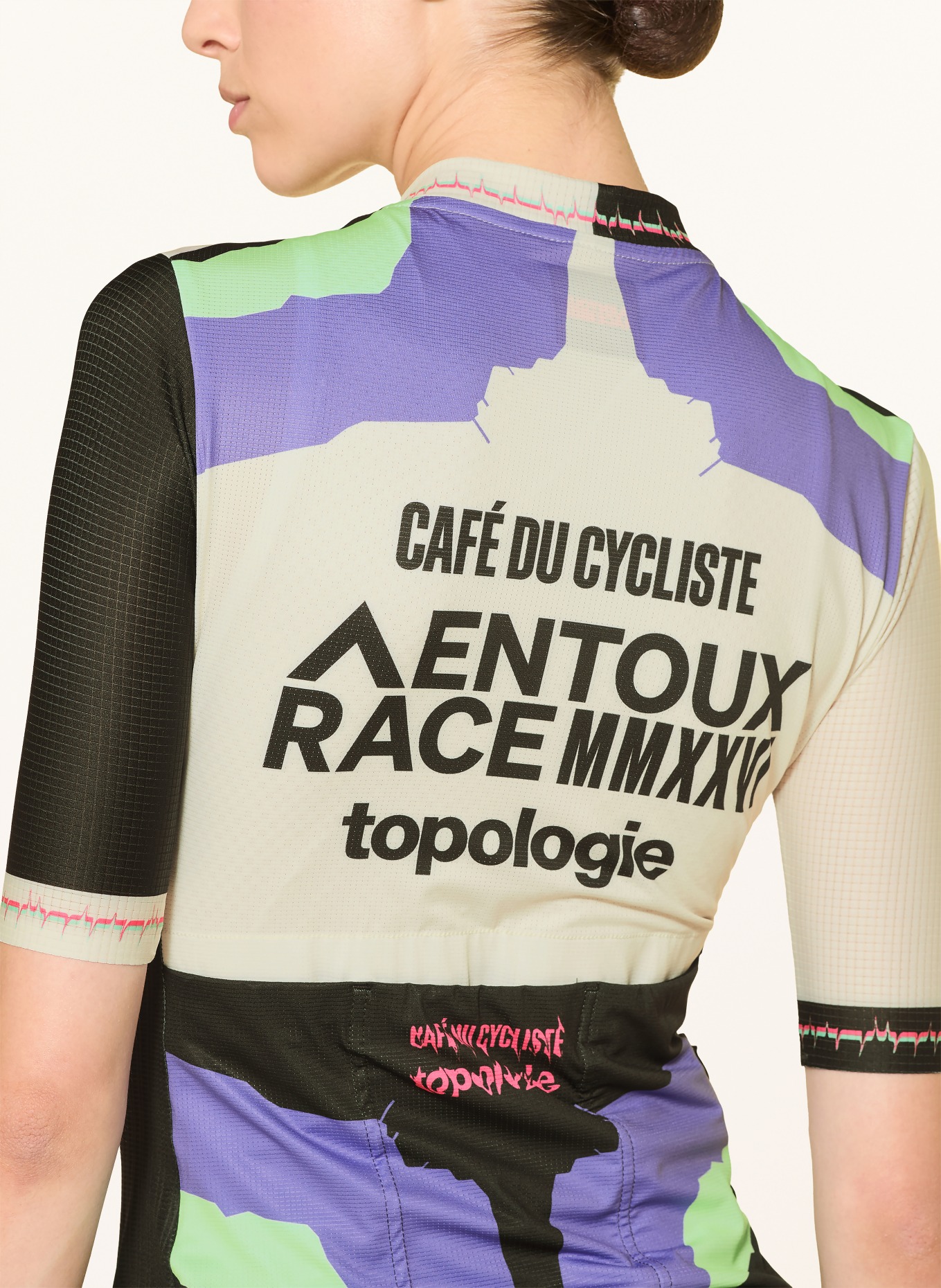 CAFÉ DU CYCLISTE Cyklistický dres BERGIDA TOPOLOGIE: MÁTOVÁ / FIALOVÁ / ČERNÁ