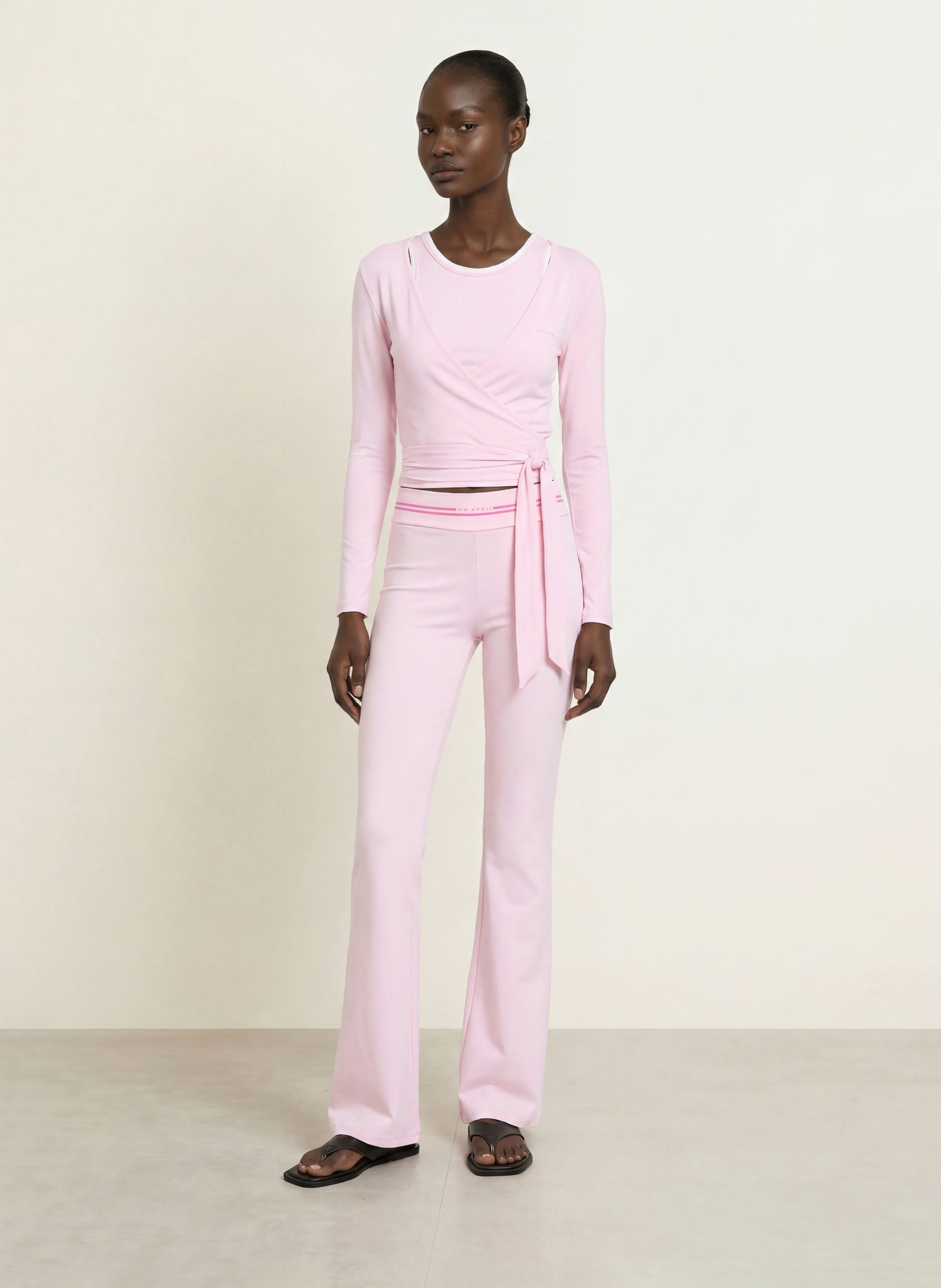 OH APRIL LUCA Wrap Cardigan: LIGHT PINK