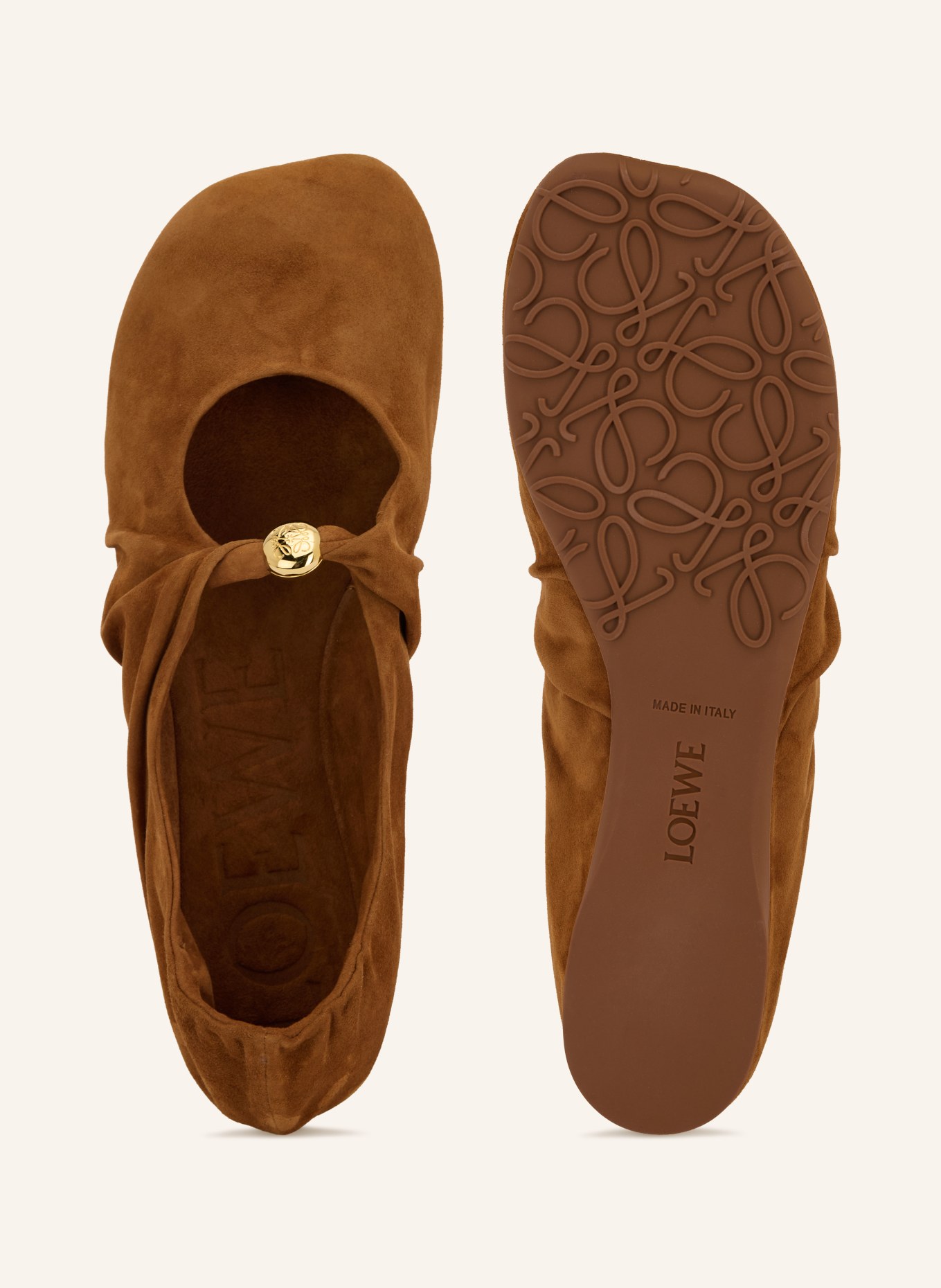 LOEWE Mary-Jane ballerina's PEBBLE: BRUIN