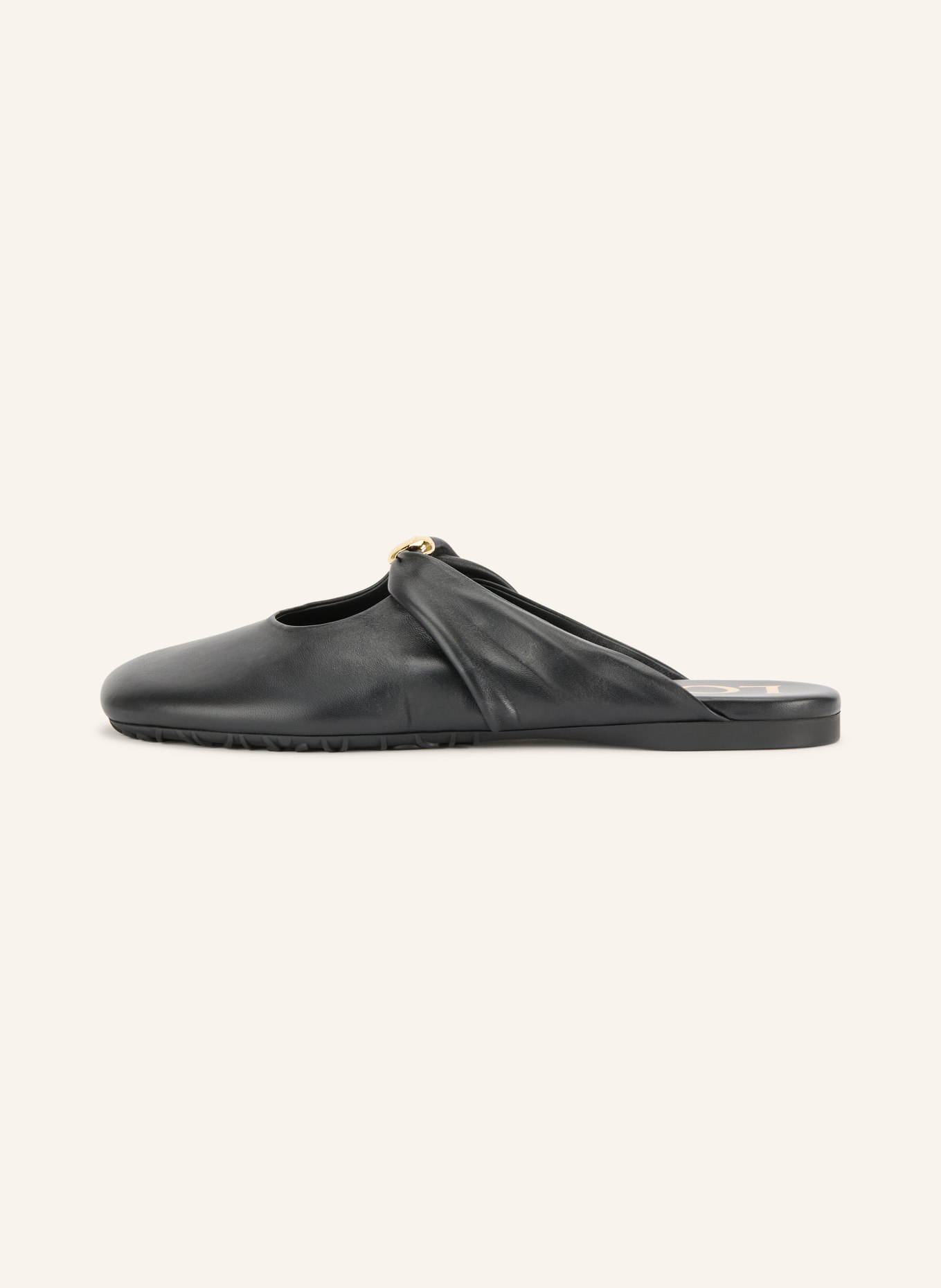 LOEWE Muiltjes PEBBLE SOFT: ZWART / GOUD