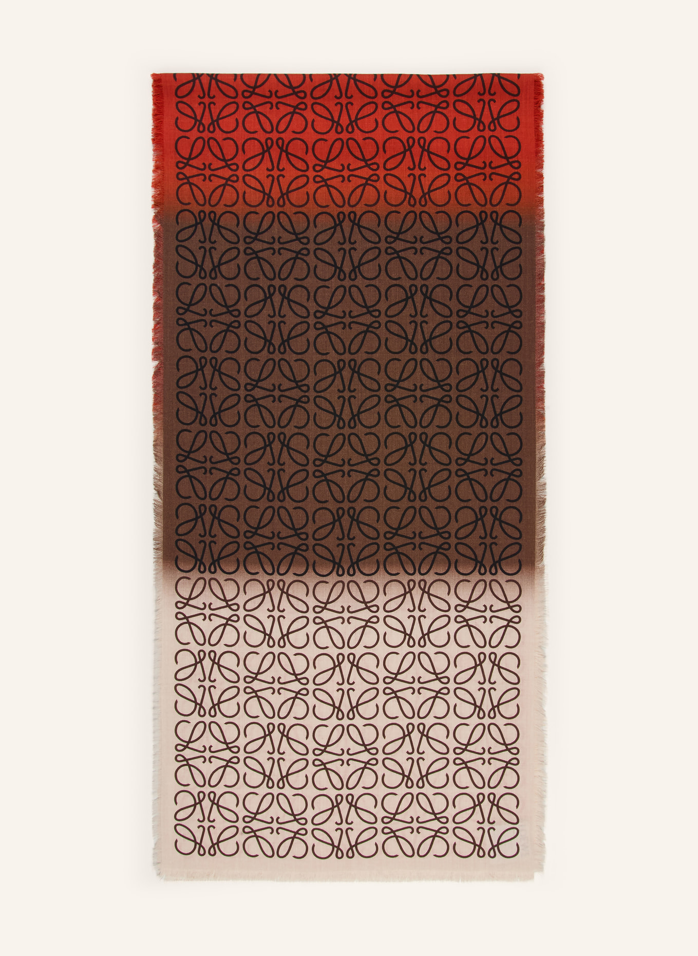 LOEWE Scarves: DARK ORANGE / DARK BROWN / BEIGE