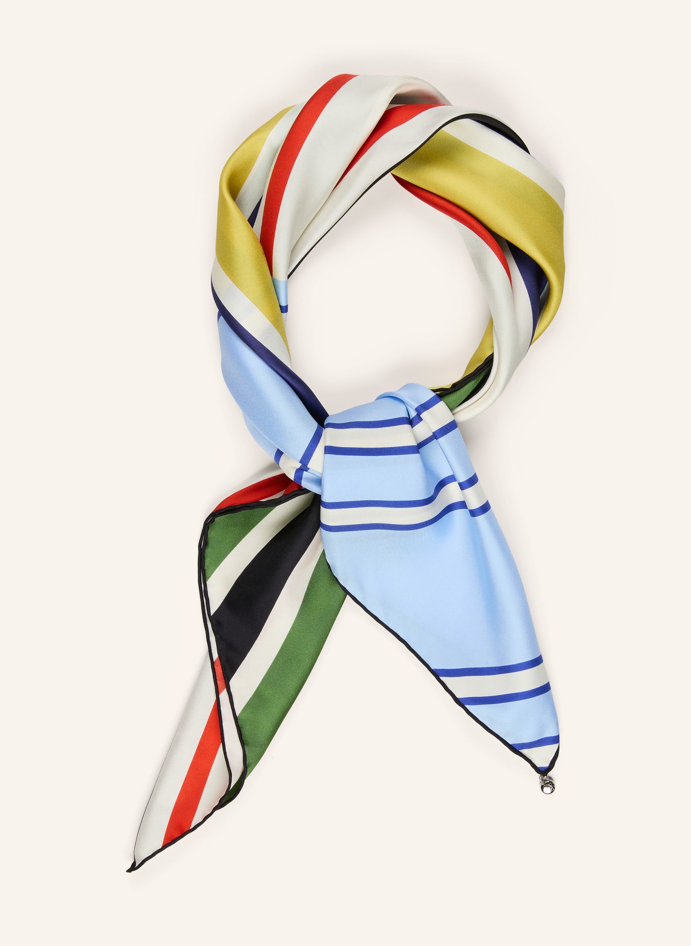 LOEWE Silk scarf: GREEN / YELLOW / BLUE