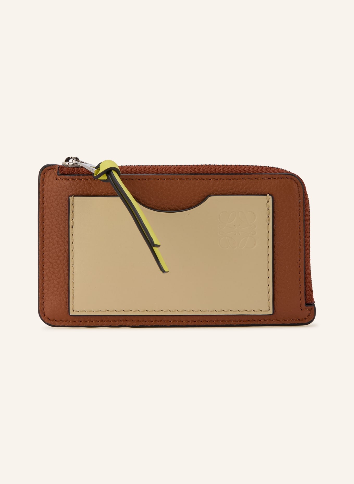 LOEWE Porte-cartes: MARRON / ARGENT / BEIGE