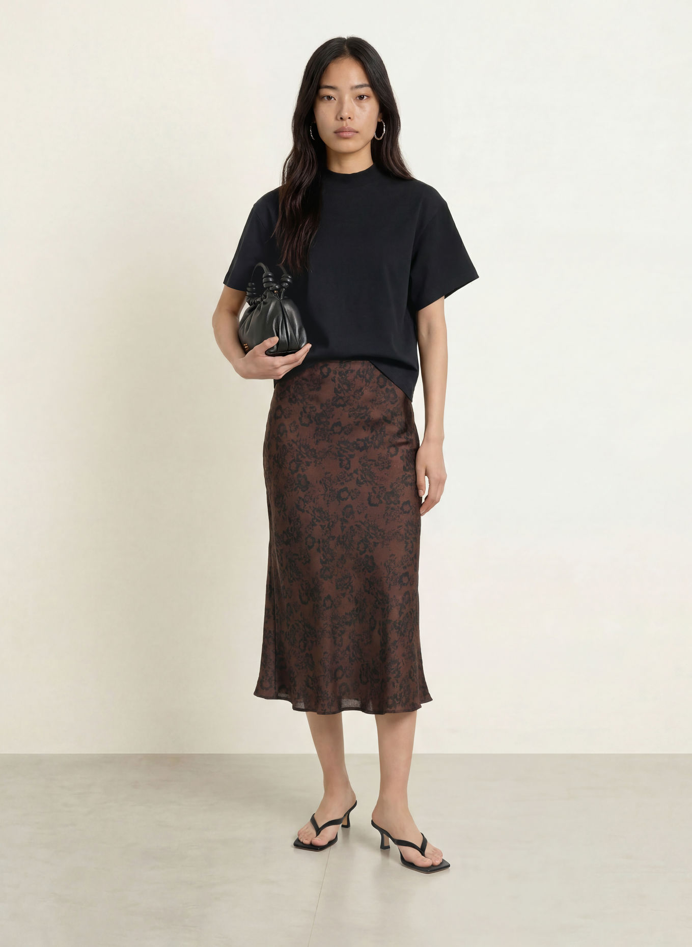 Part Two Satijnen rok CANDICEPW: BRUIN / ZWART