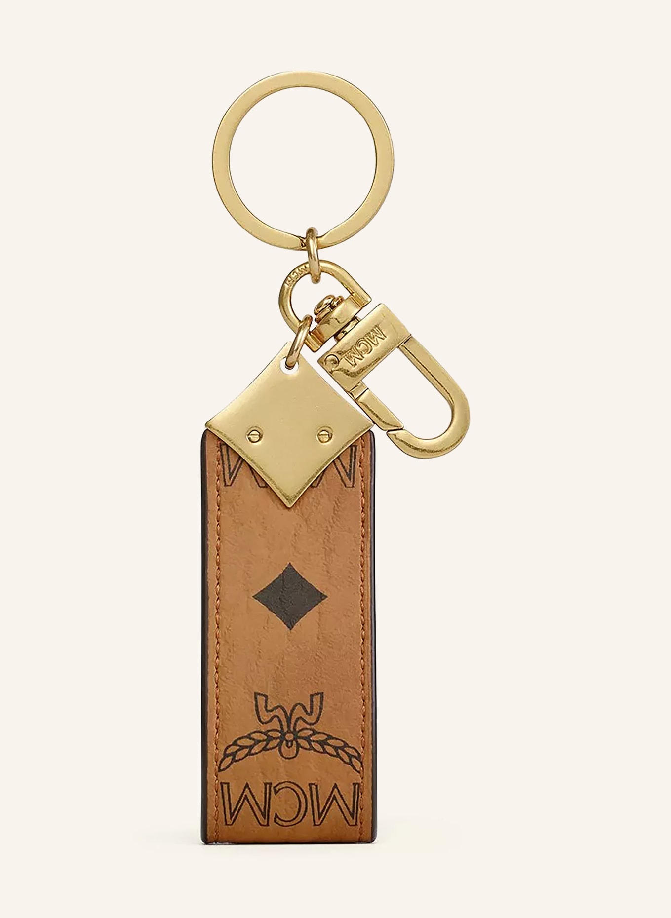 MCM Schlüsselanhänger AREN VISETOS: COGNAC / SCHWARZ