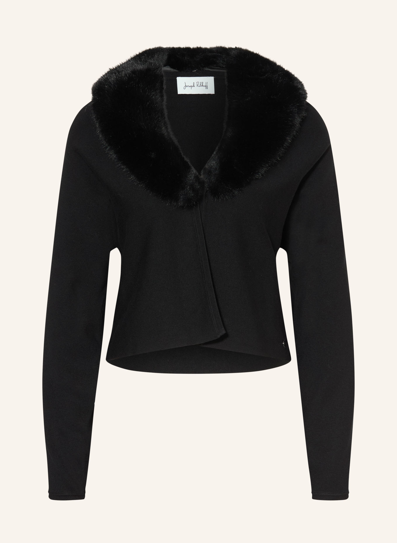 Joseph Ribkoff Vest met afneembare kunstbontkraag: ZWART