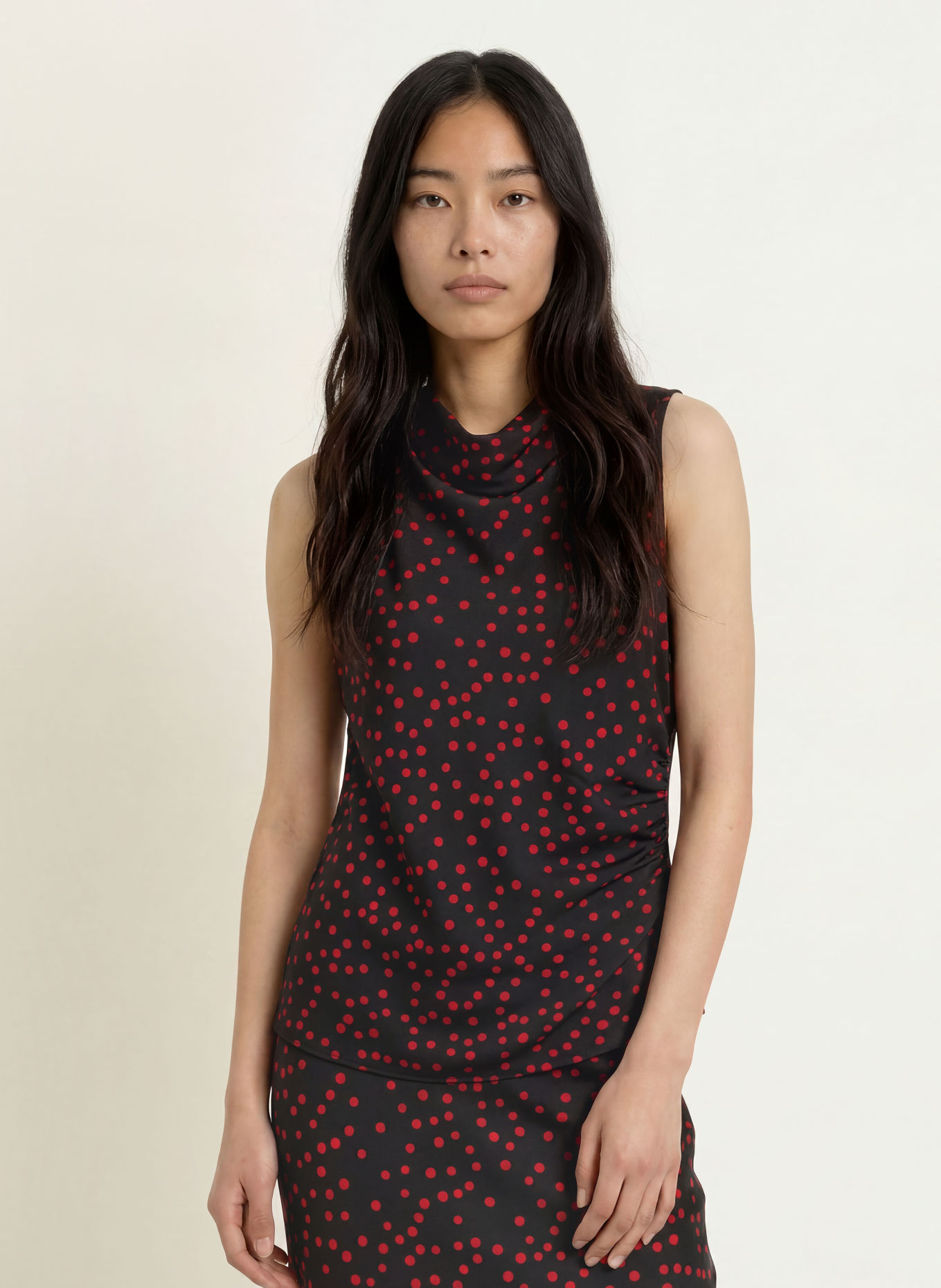 Joseph Ribkoff Blousetop: ZWART / ROOD
