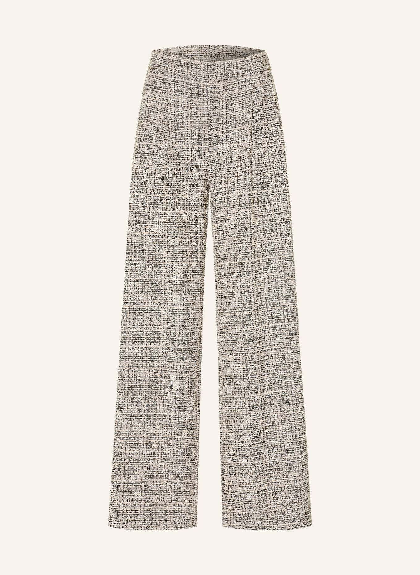 Joseph Ribkoff Marlene-broek van bouclé: CRÈME / CAMEL / ZWART